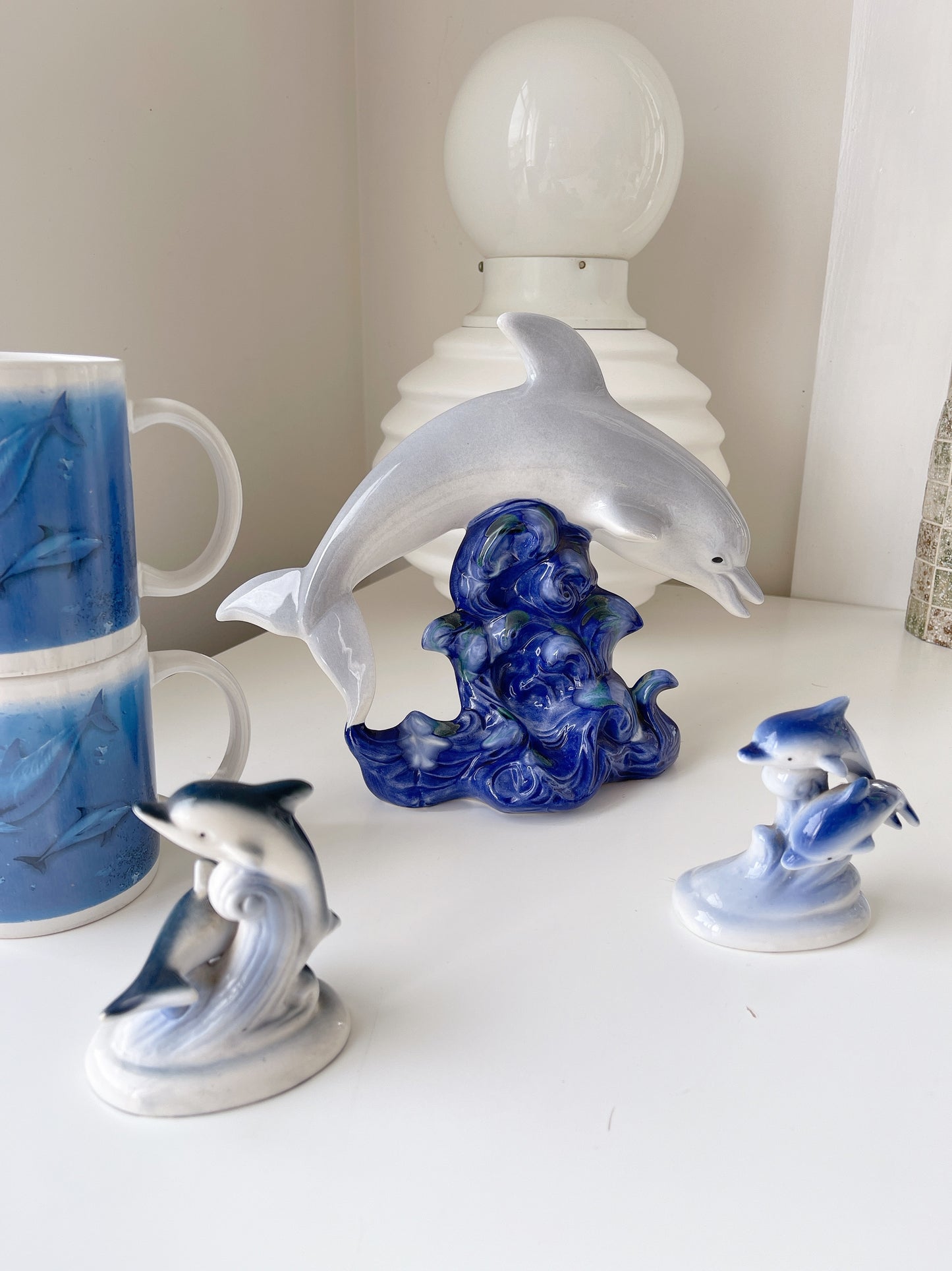 Set 3 Vintage Ceramic Dolphins
