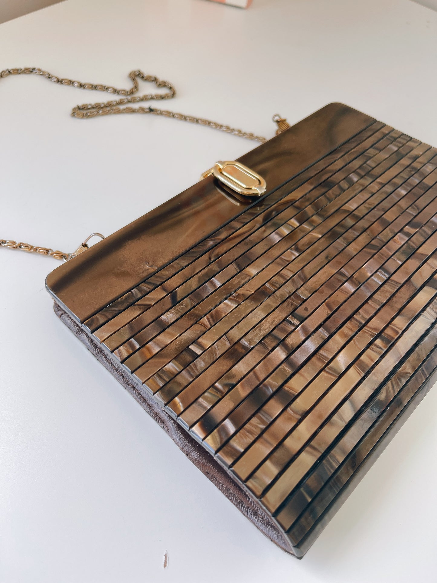 Vintage Lucite Marbled Handbag