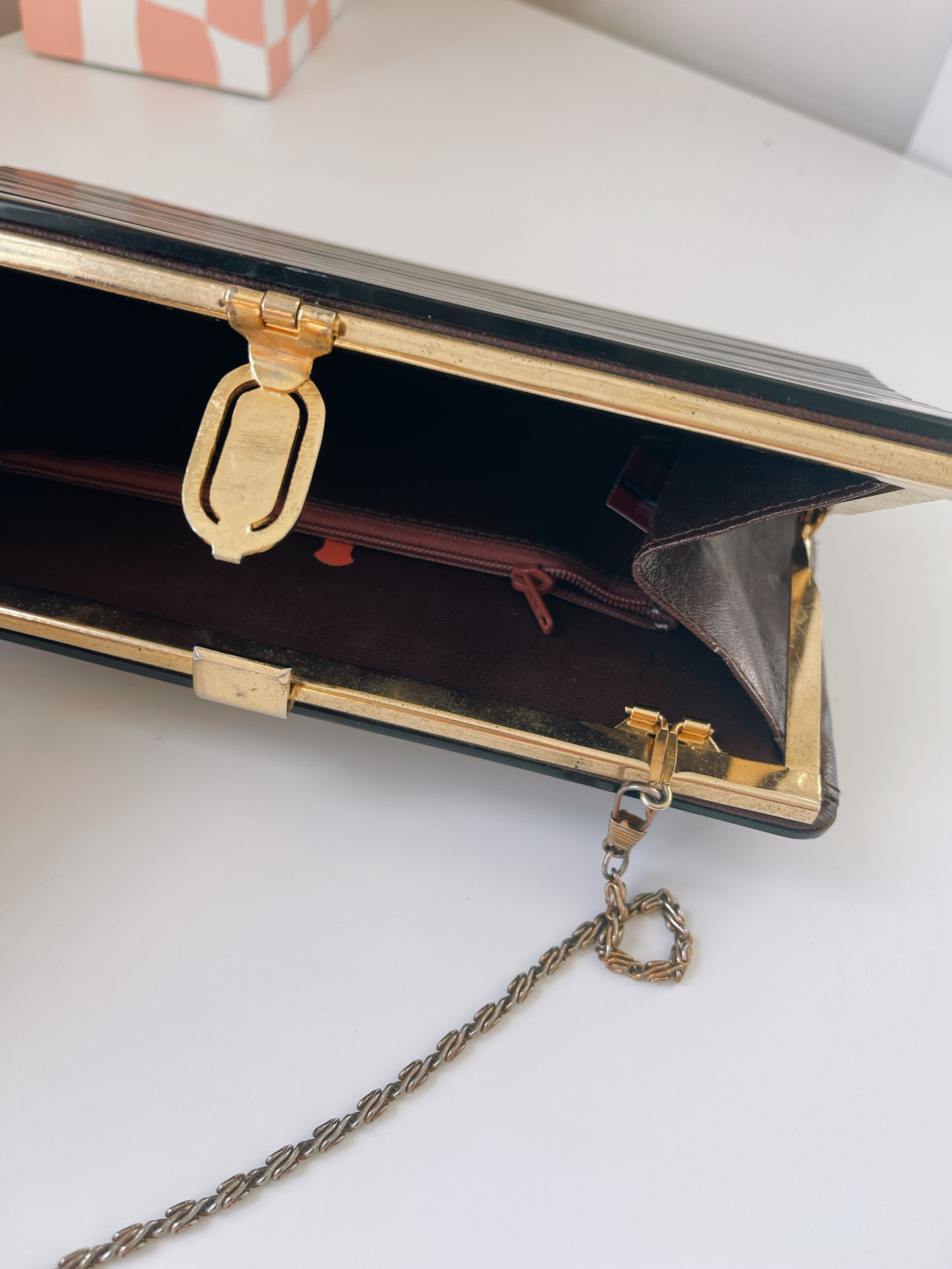 Vintage Lucite Marbled Handbag