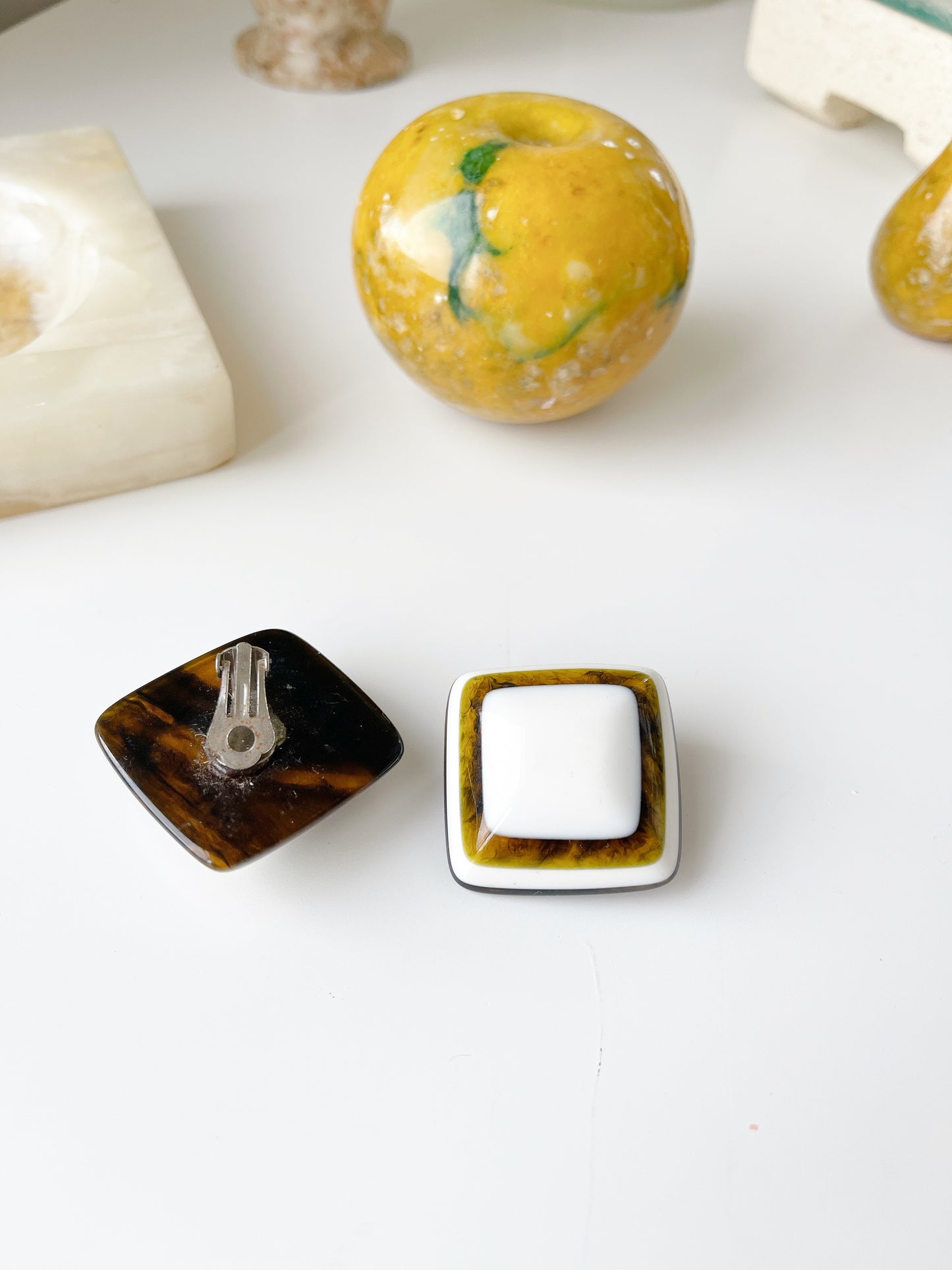 Vintage Acrylic Cube Earrings