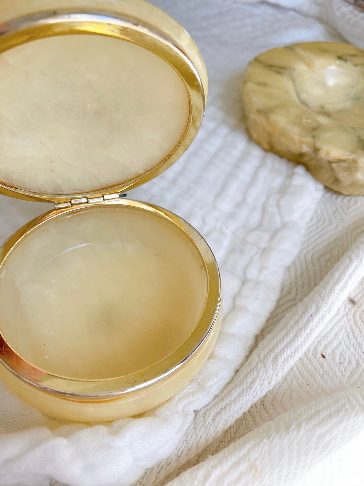 Vintage Alabaster Jewellery Box