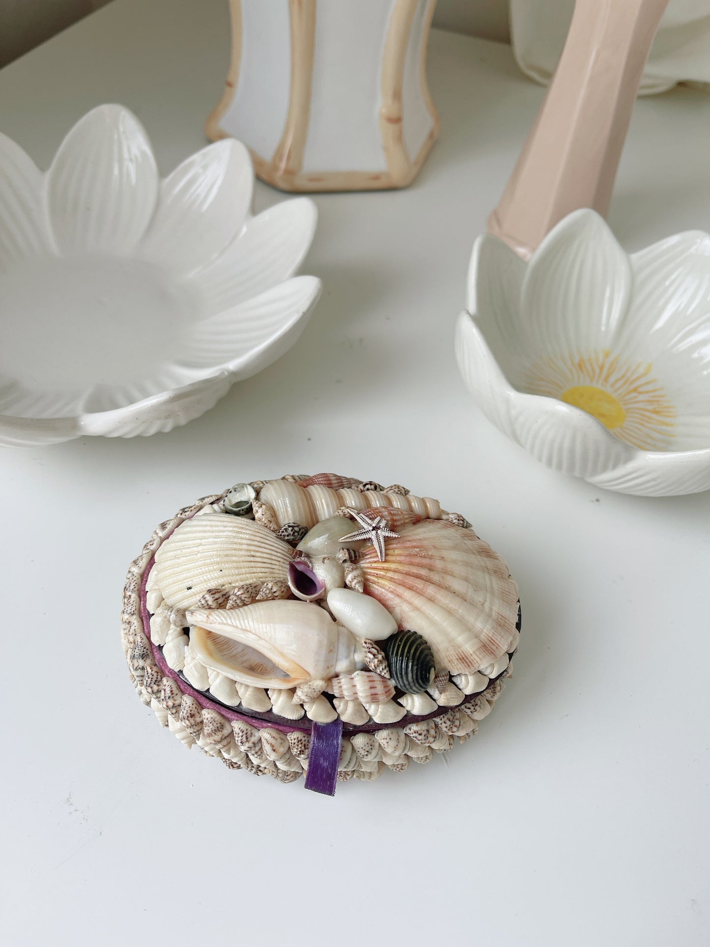 Vintage Oval Shell Jewel Box