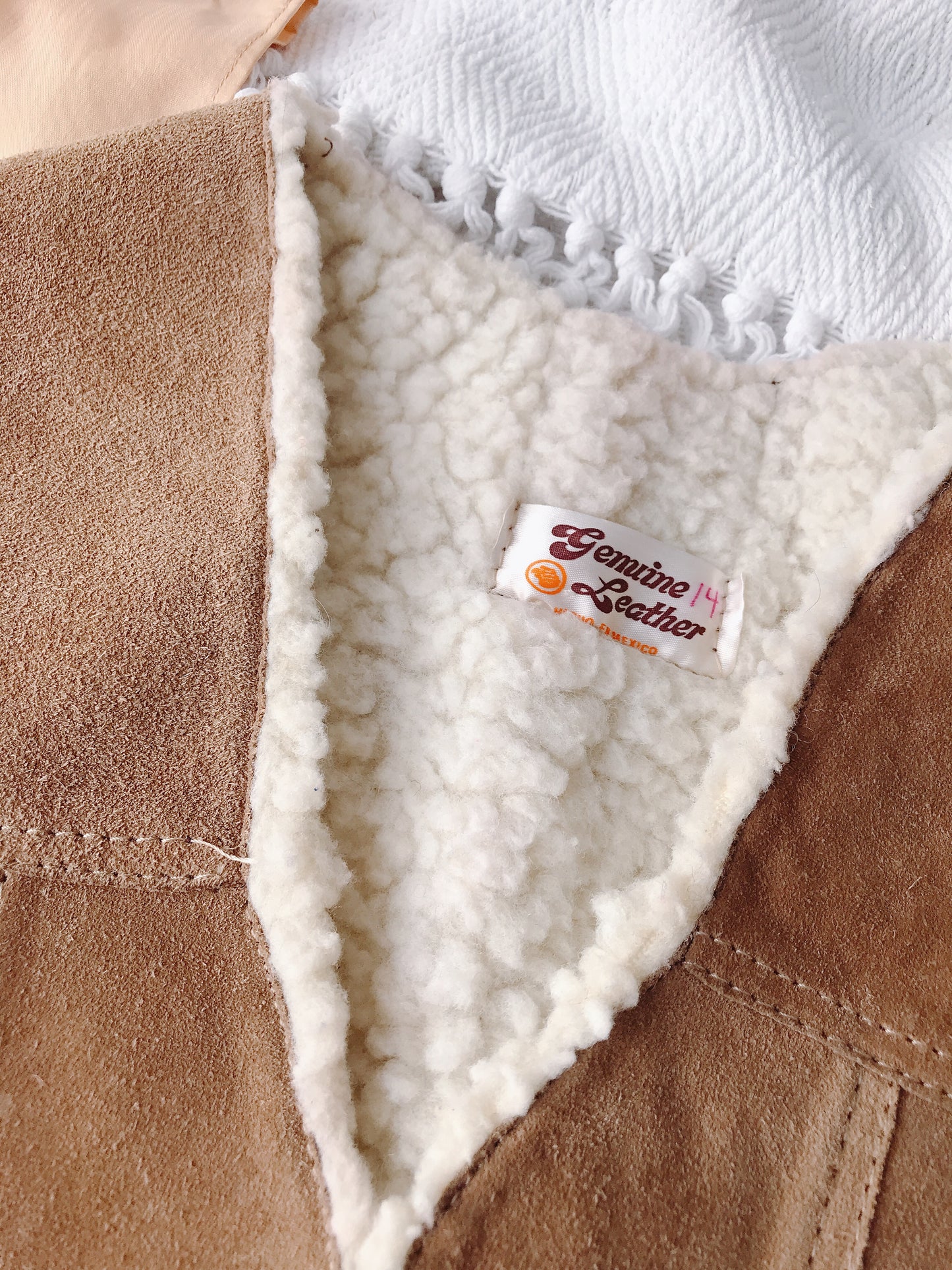 Vintage Leather/ Sherpa Vest