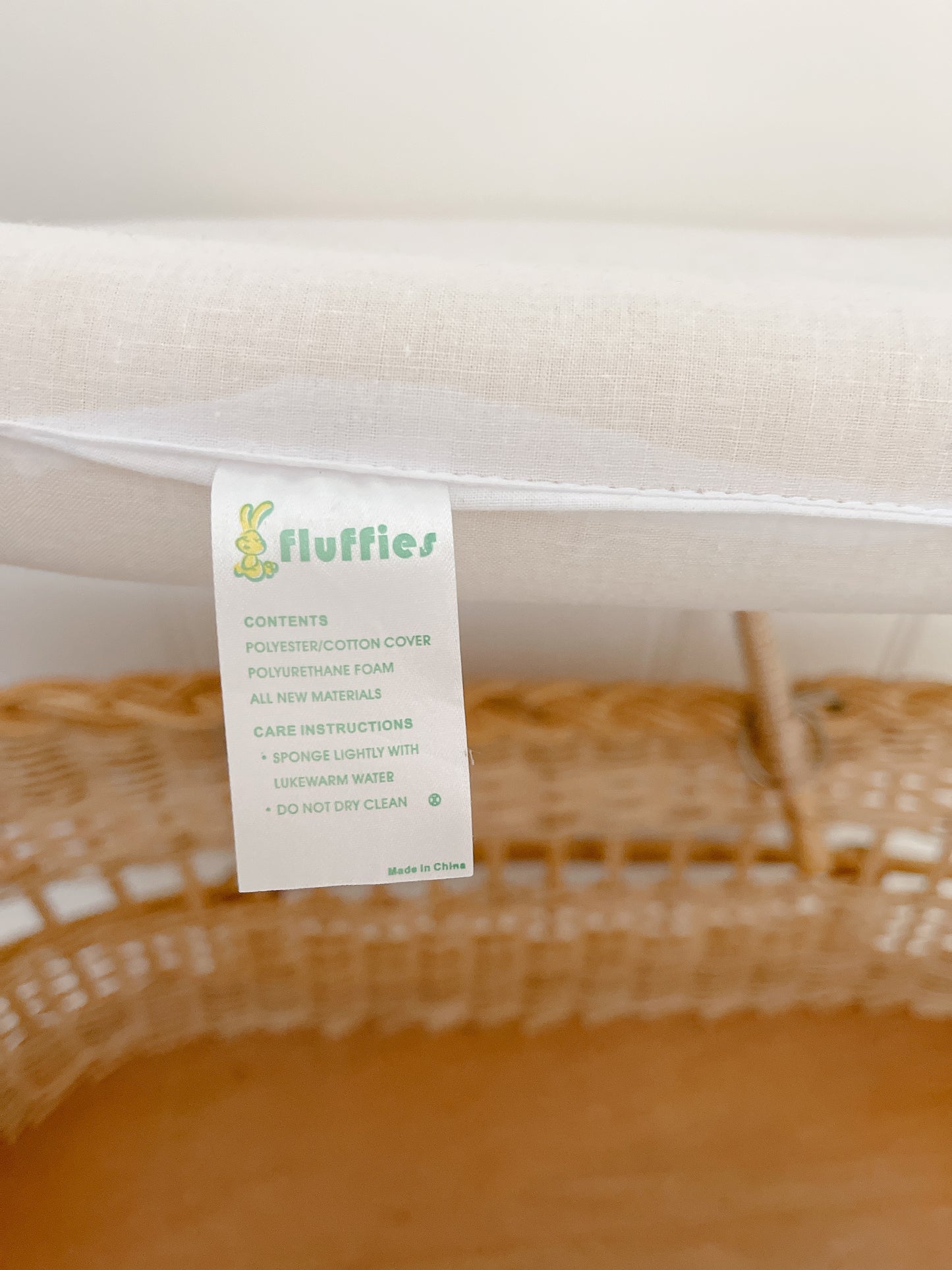 Vintage Rattan Baby Basket On Stand