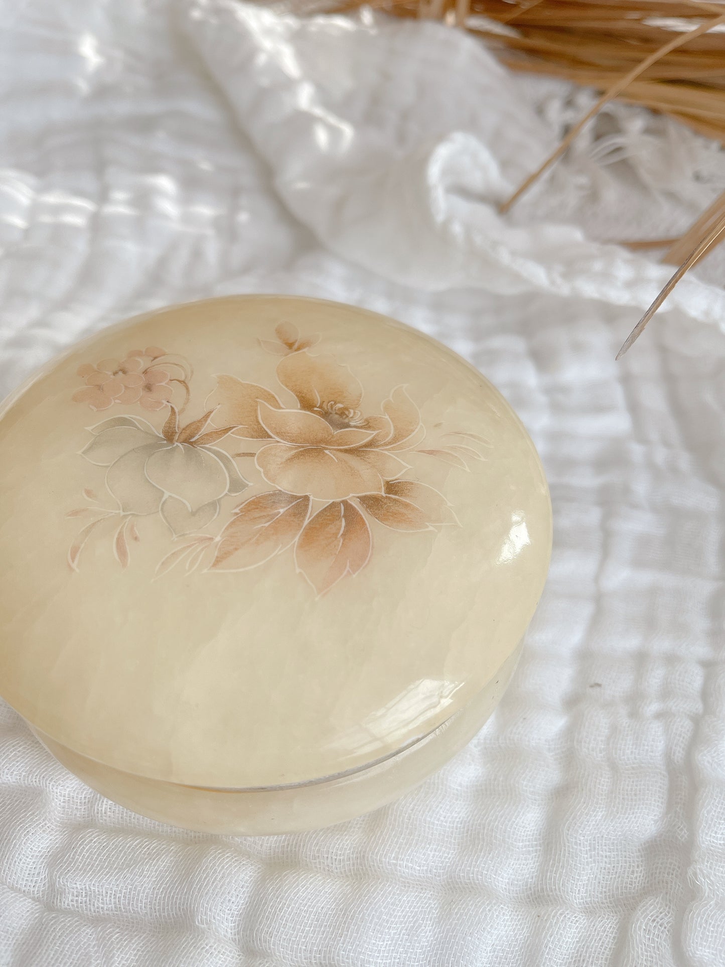 Vintage Alabaster Jewellery Box