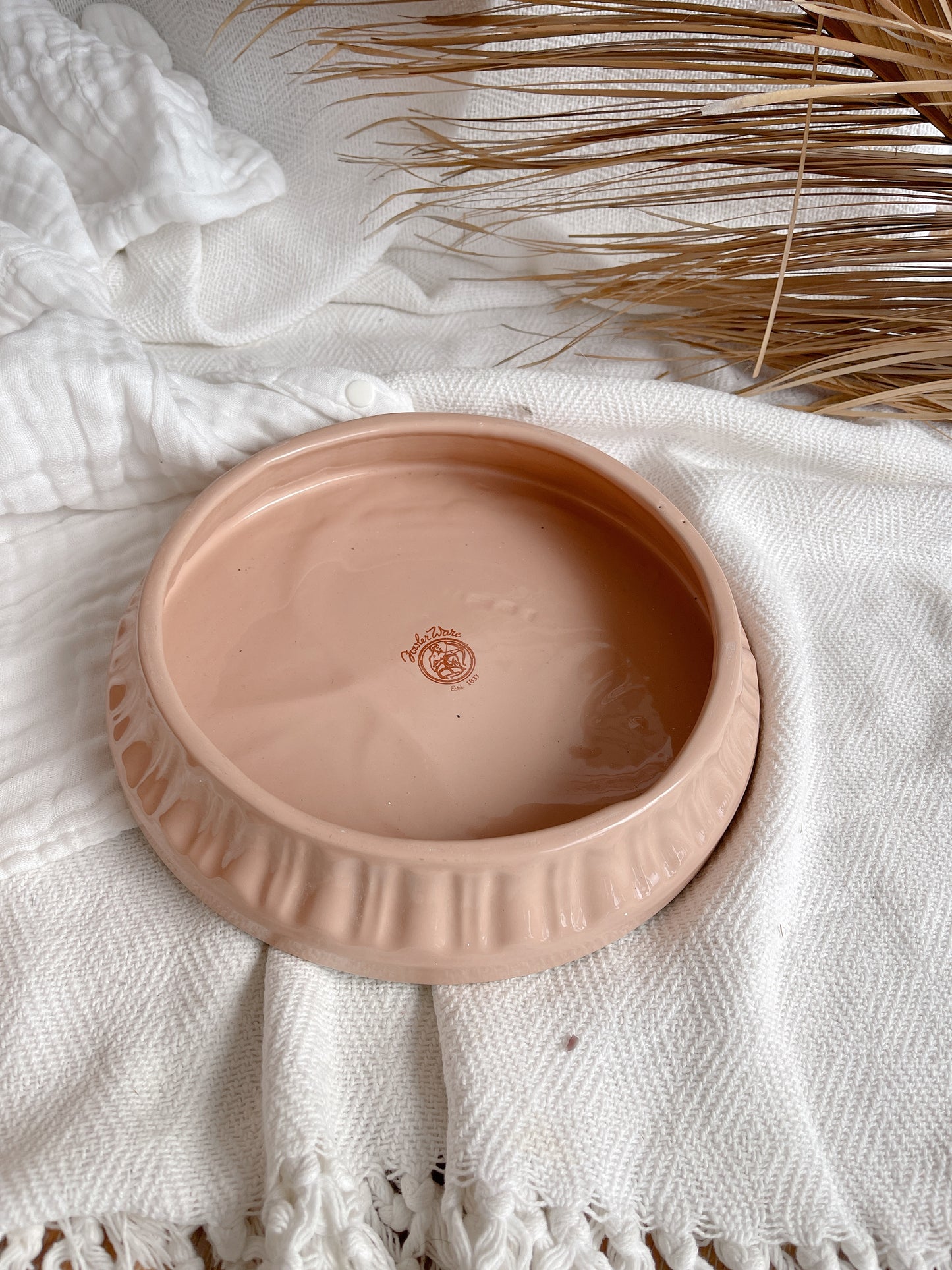 Vintage Peach Fowler Ware Pot