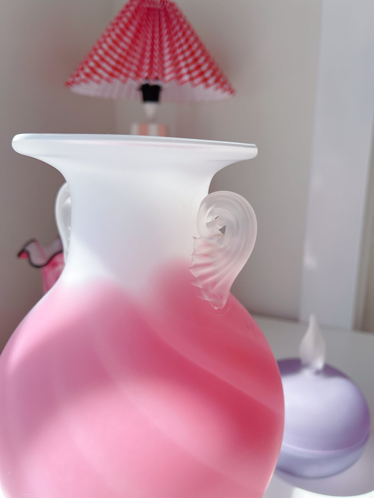 Vintage Kamei Japan Frosted Glass Vase