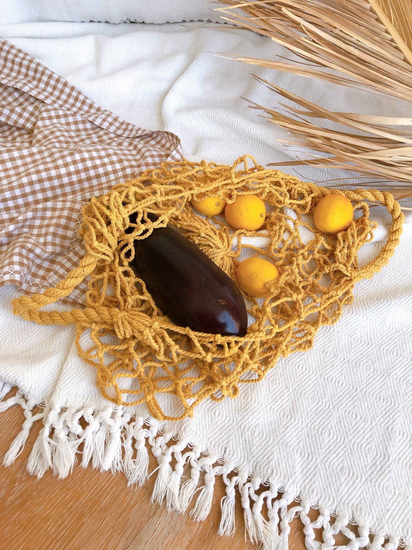 Mustard Yellow String Bag
