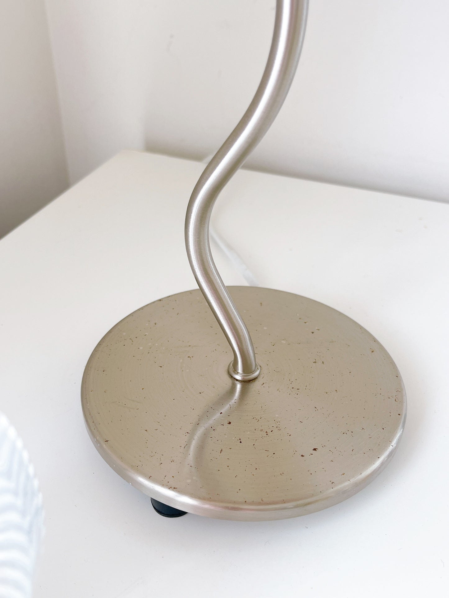 90’s Chrome Wiggle Lamp with Pleated Shade