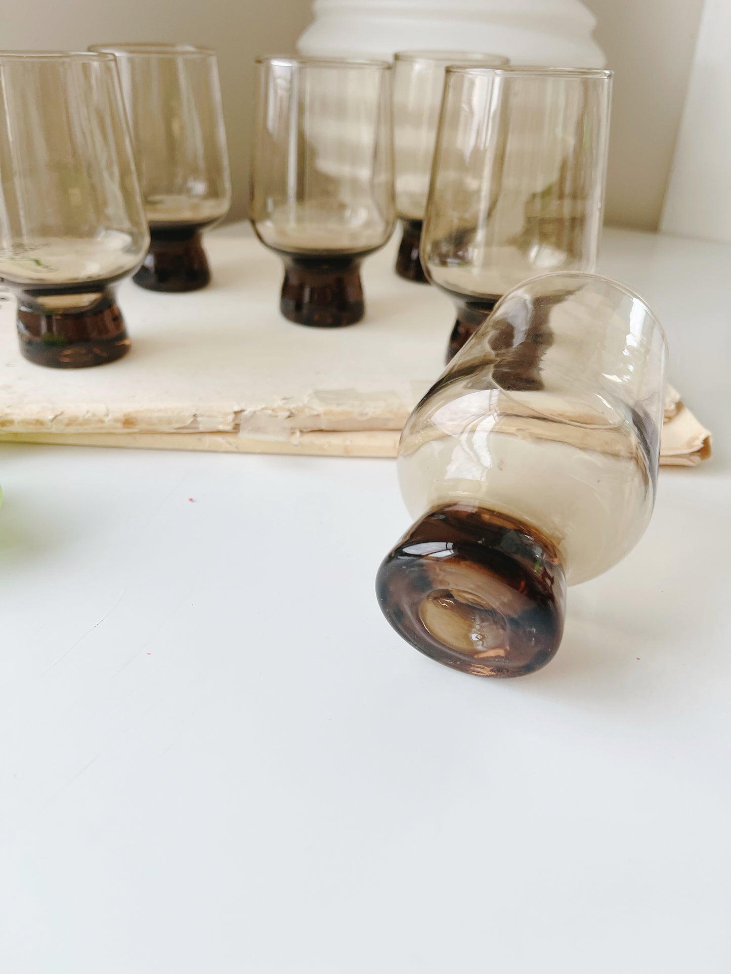 Set 6 Vintage Frosted Glasses