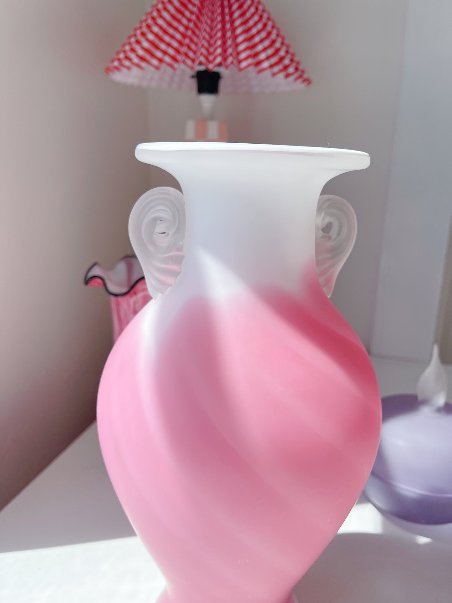 Vintage Kamei Japan Frosted Glass Vase