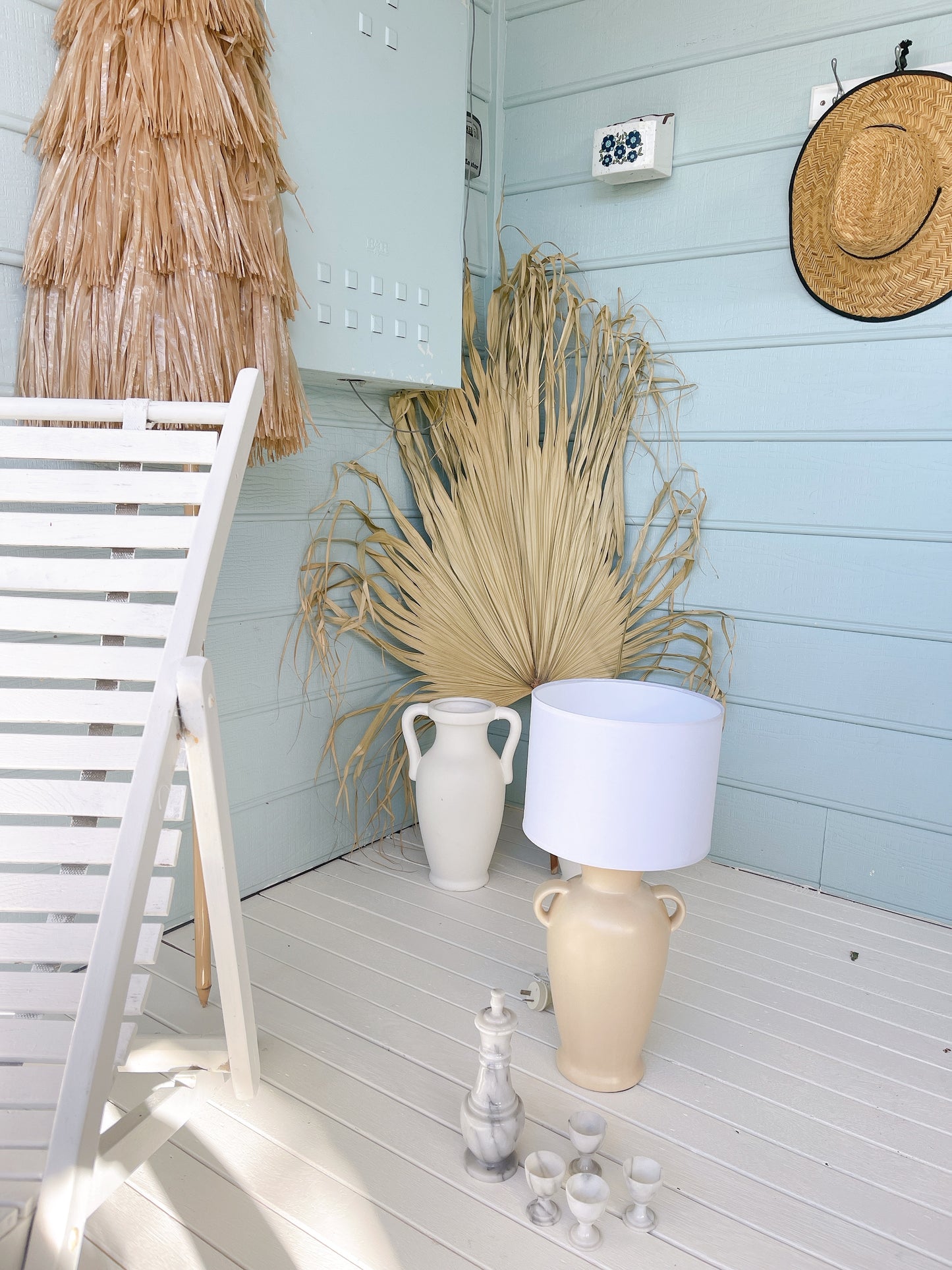 Vintage Urn Lamp with Shade