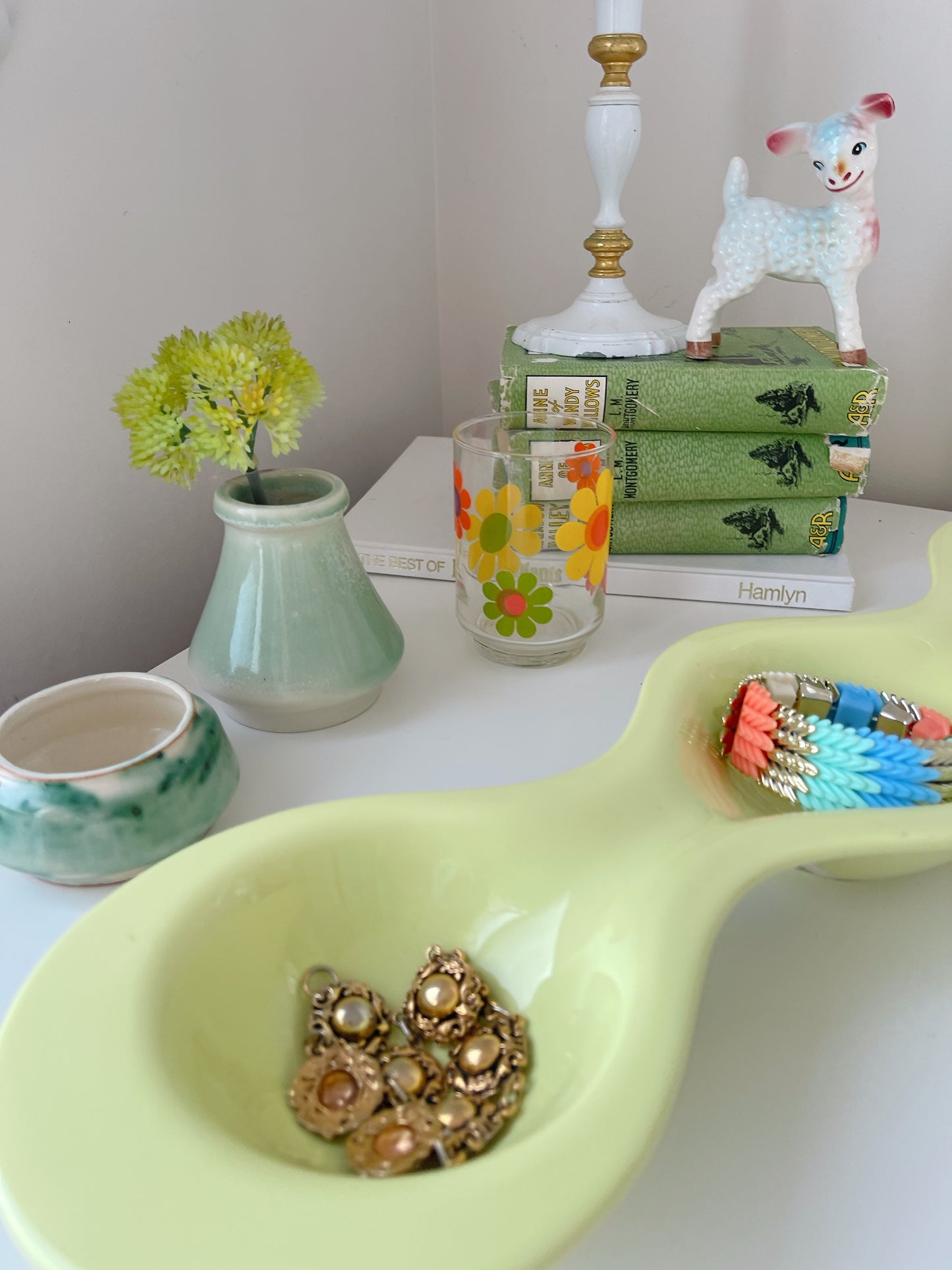 Set 2 Green Pottery Vessels