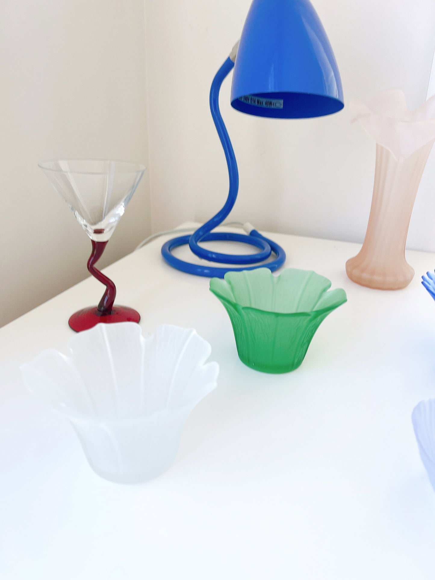 Set 2 Frosted Glass Tea-Light Holders