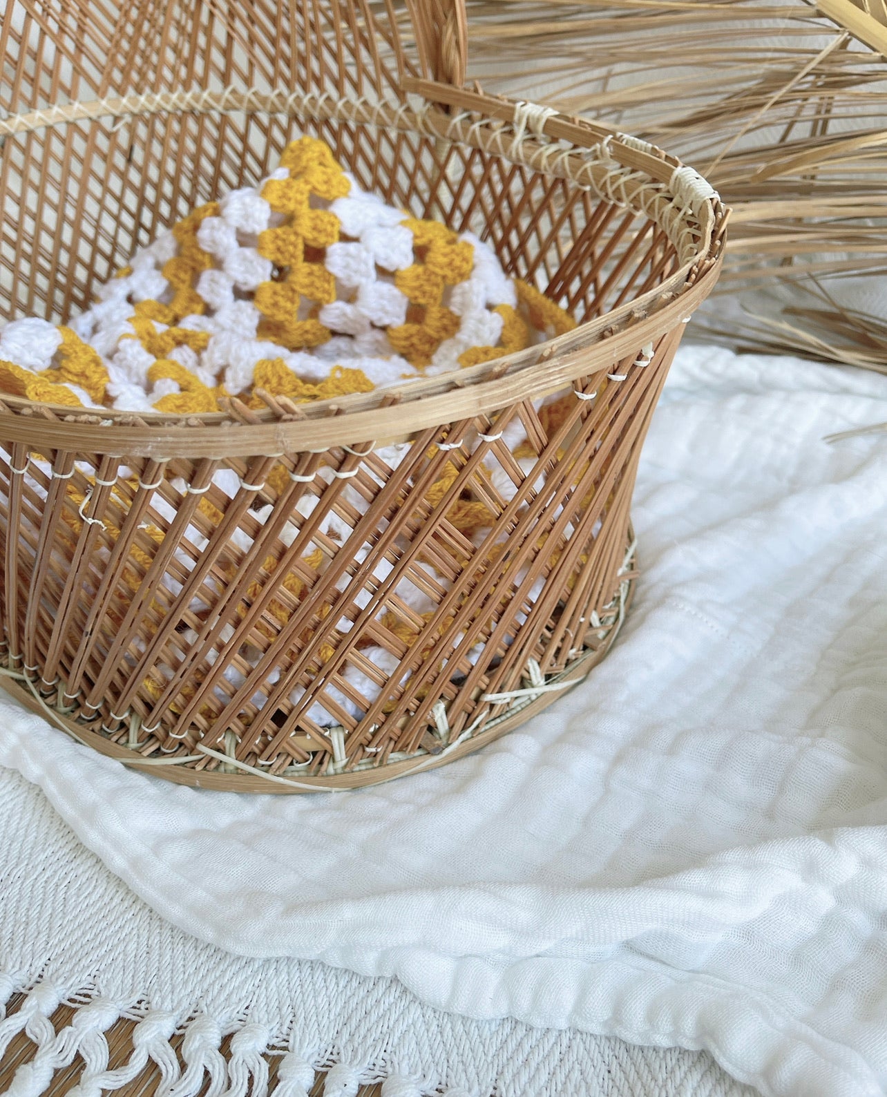 Vintage Rattan Dolls Bed