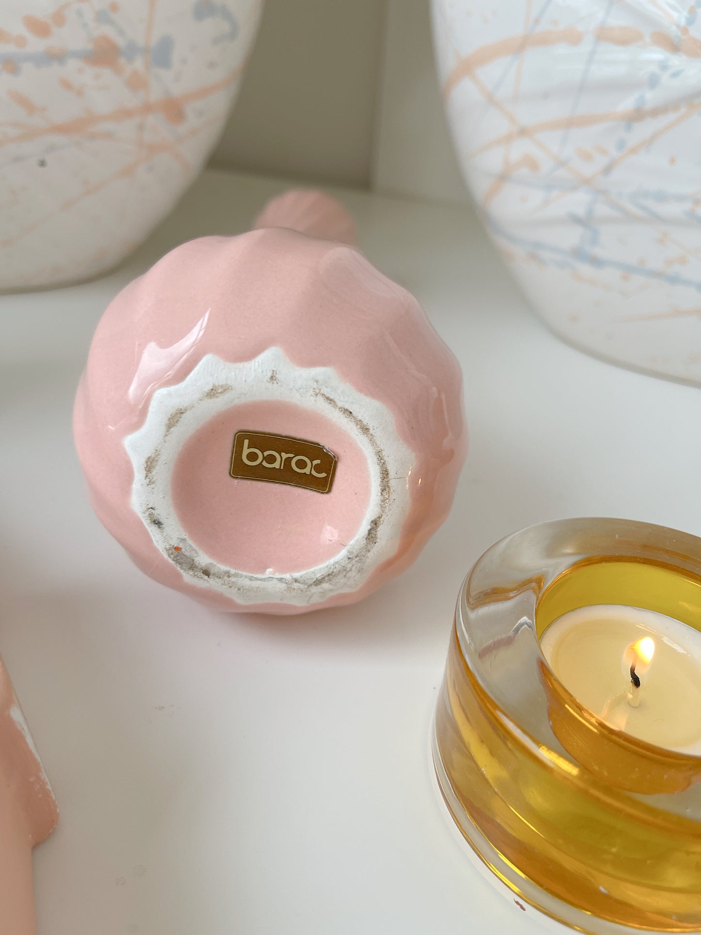 Peachy Pink Swirl Vase