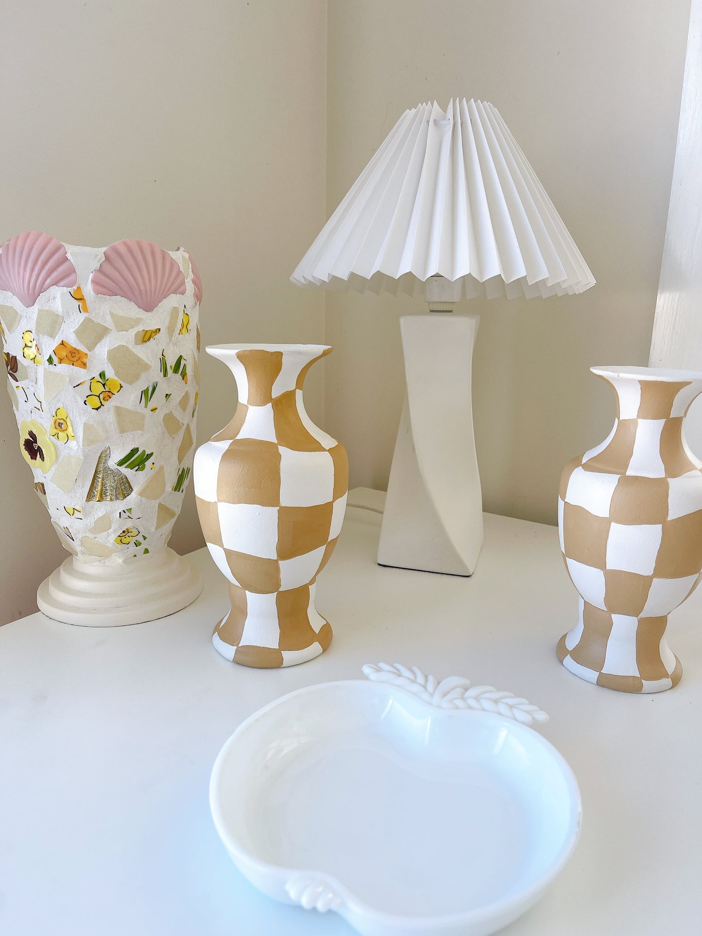 Handpainted Checkerboard Vase