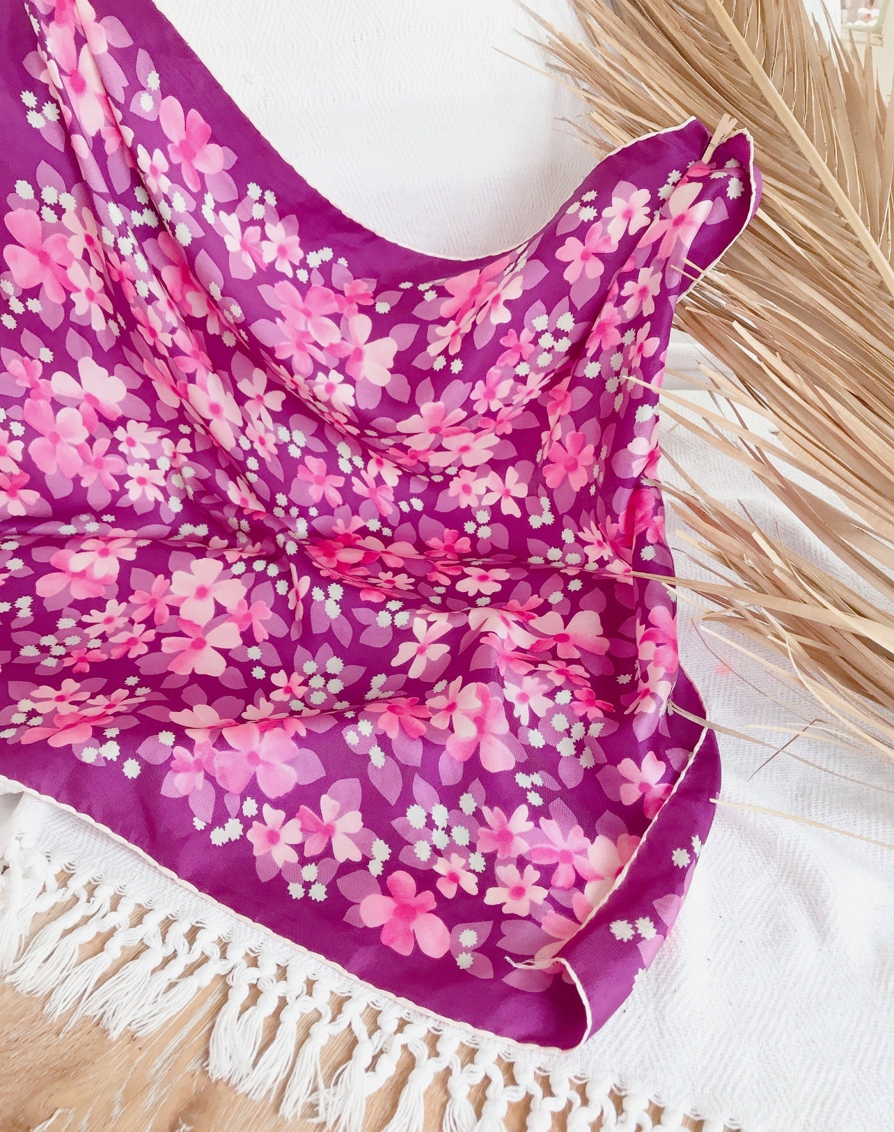 Vintage Silk flower Scarf