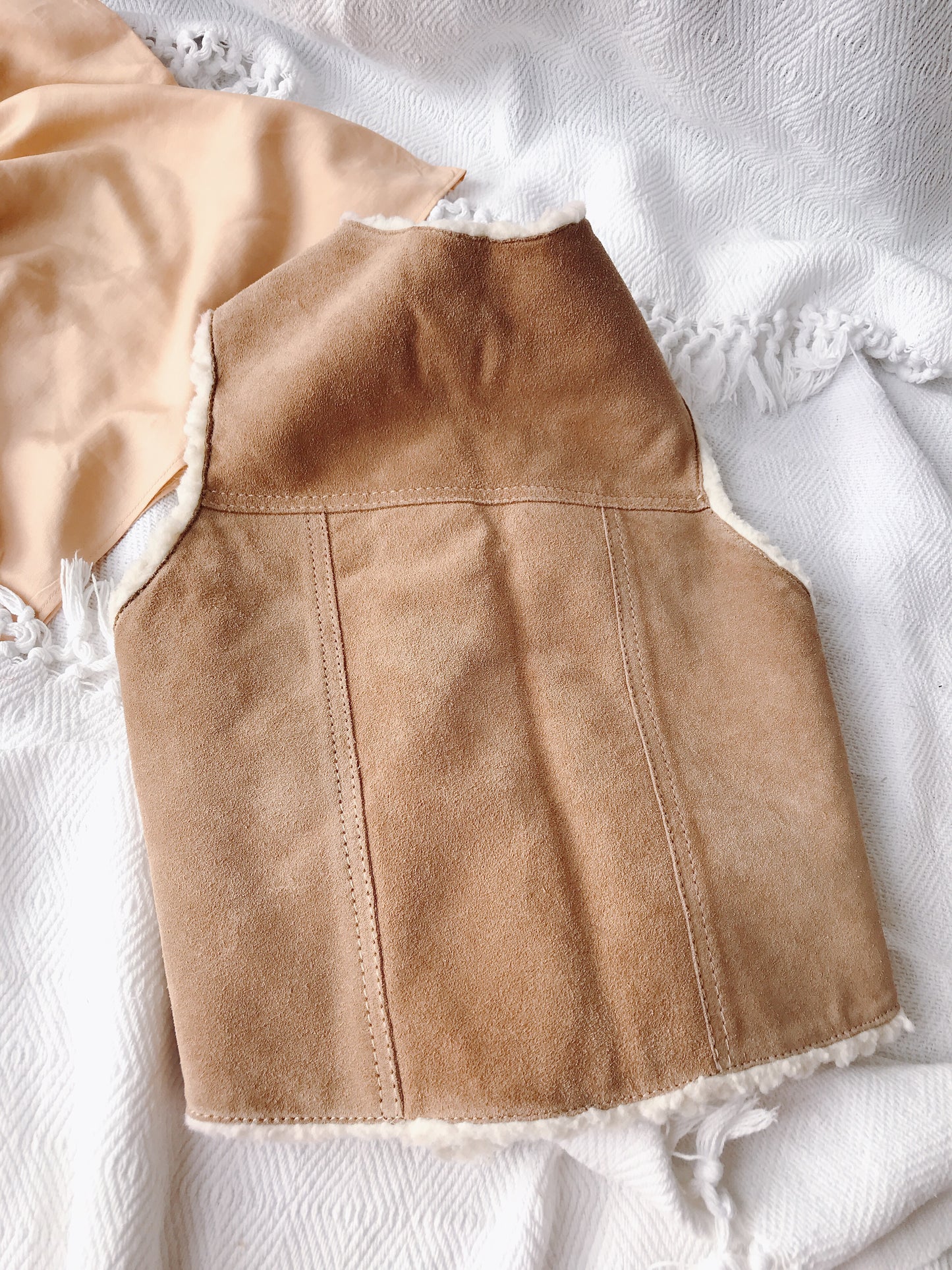 Vintage Leather/ Sherpa Vest