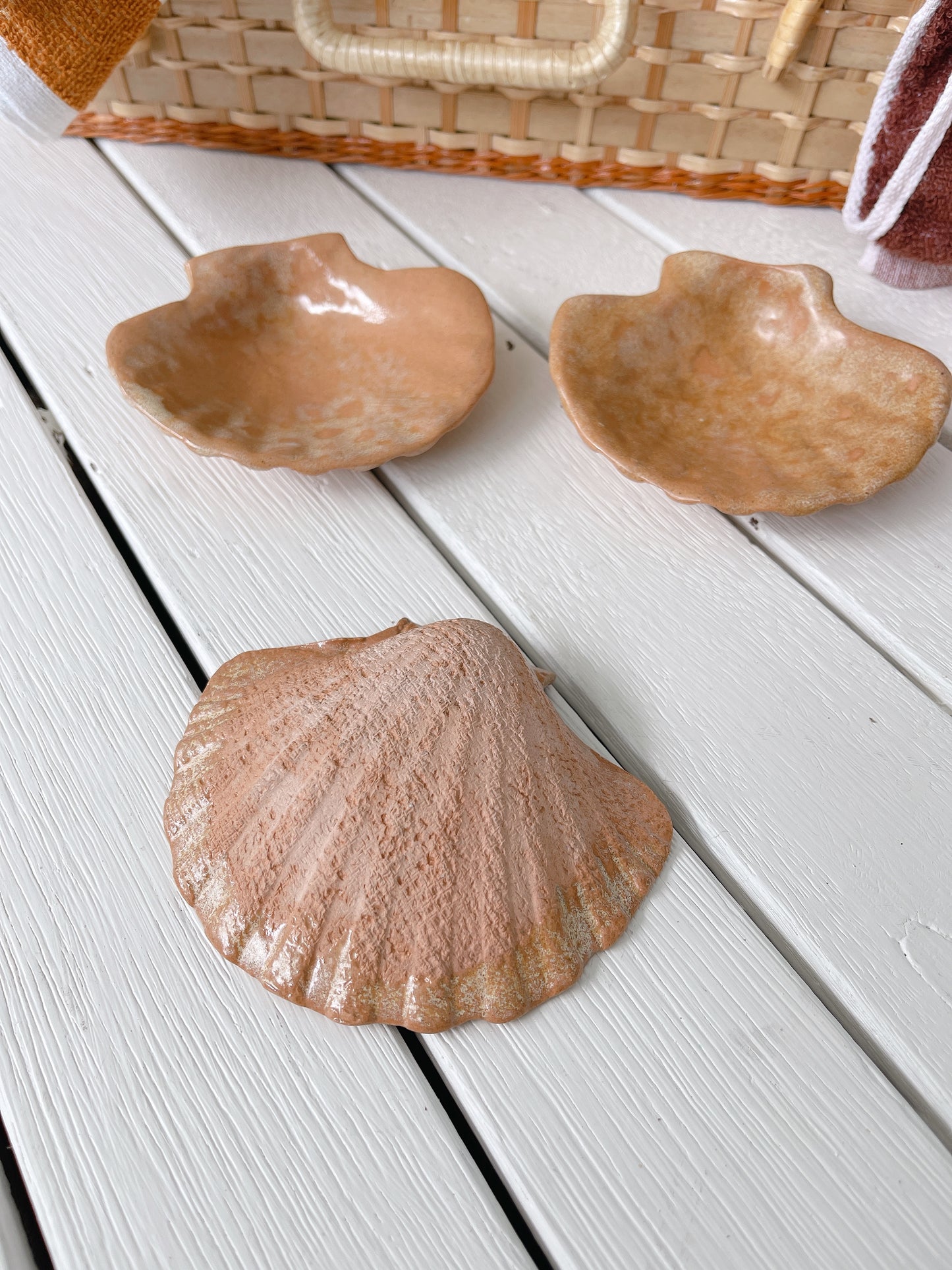 Vintage Handmade Pottery Shells- Sold Individually