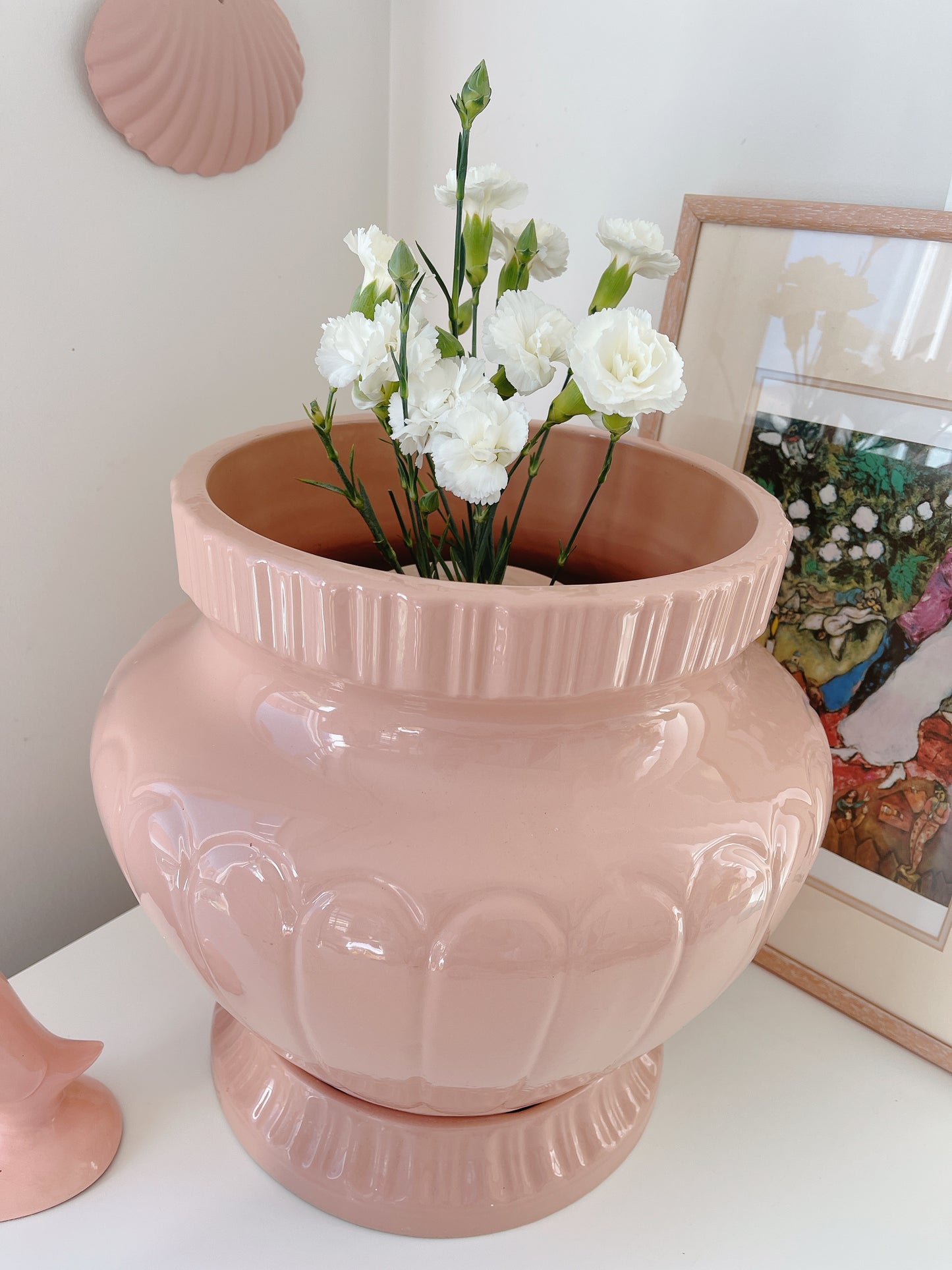 Vintage Peach Fowler Ware Pot