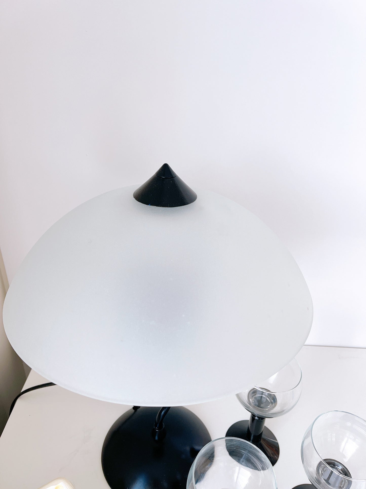 Vintage Wiggle Lamp with Glass Shade