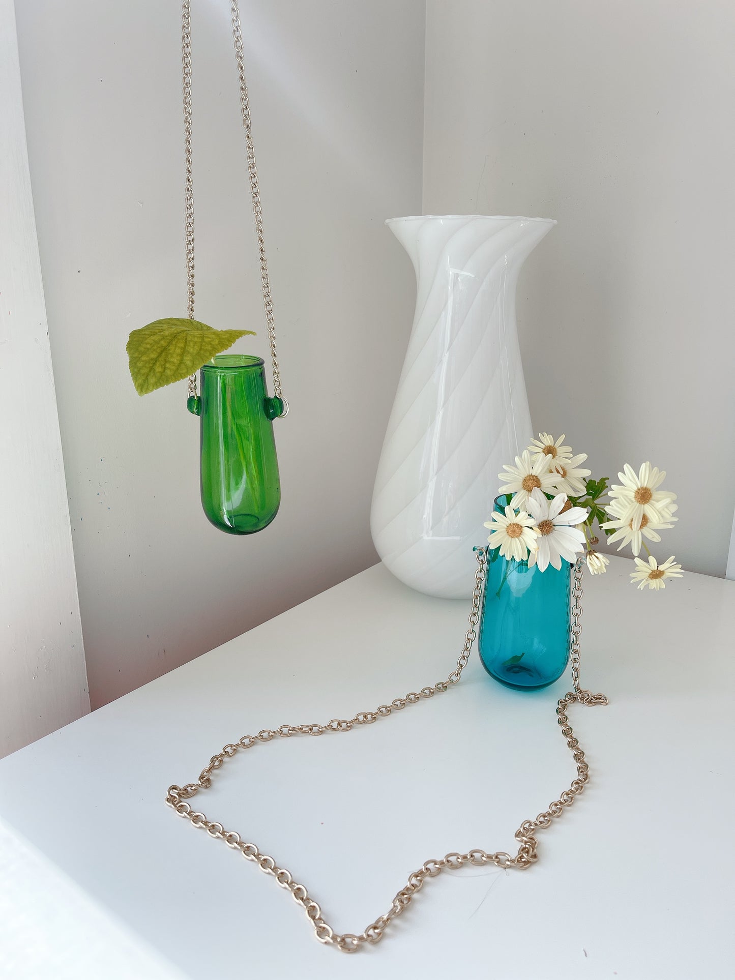 Vintage Glass Hanging Vases - Sold Separately