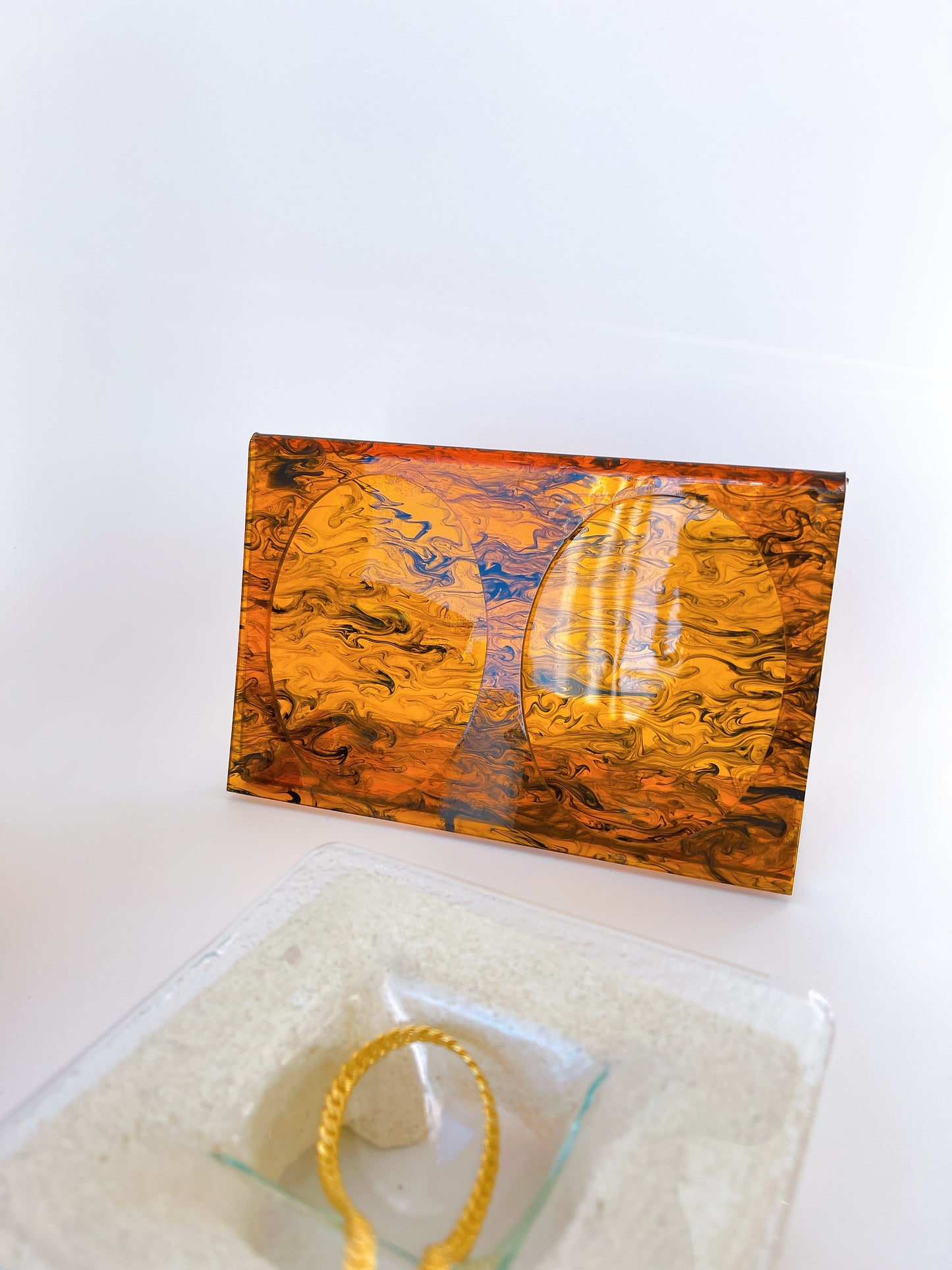 Vintage Acrylic Double Oval Frame