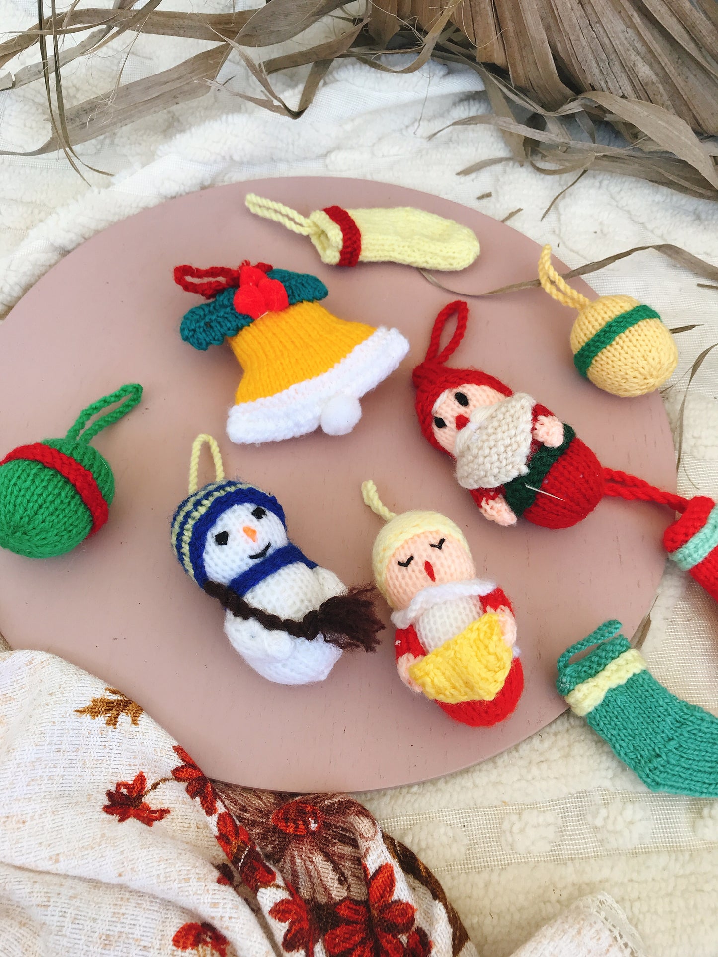 Handknitted Christmas Ornament Set