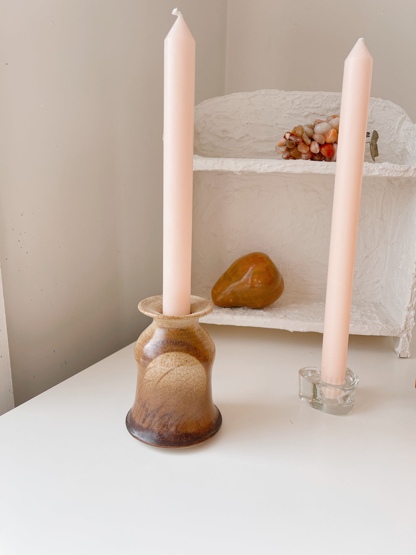 Vintage Potted Ceramic Vase/Candle Holder