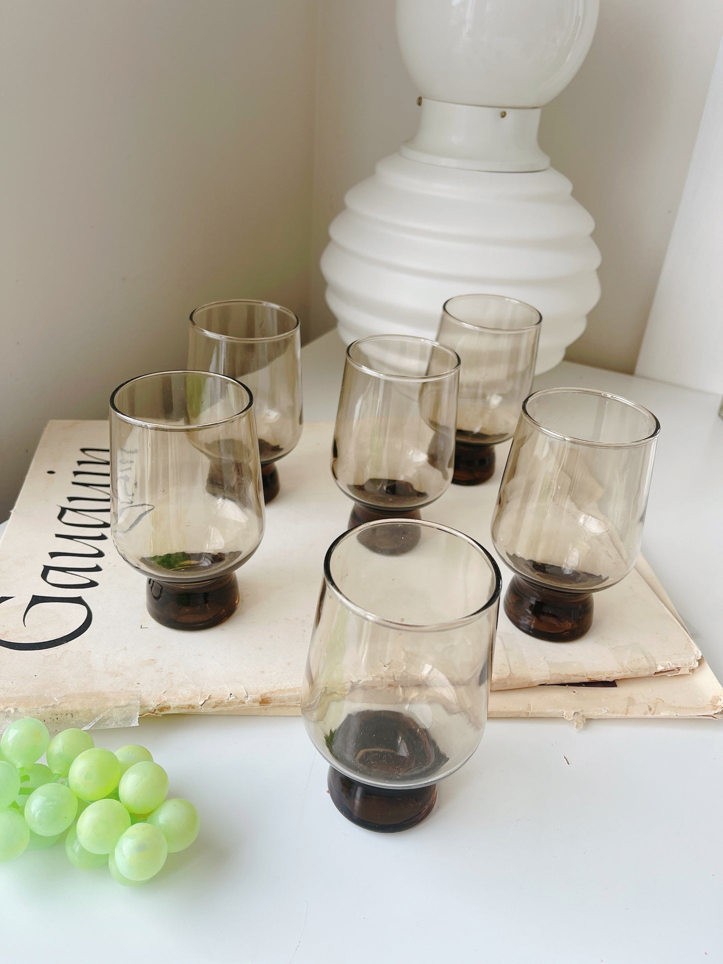 Set 6 Vintage Frosted Glasses