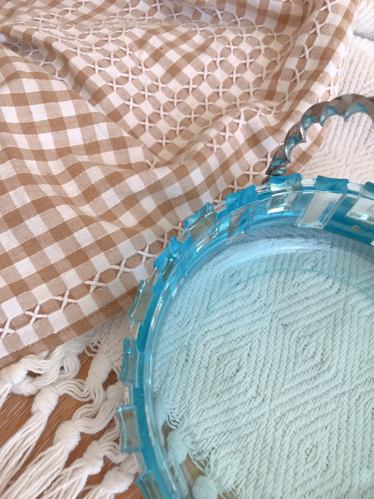 Vintage Glass /Silver Basket