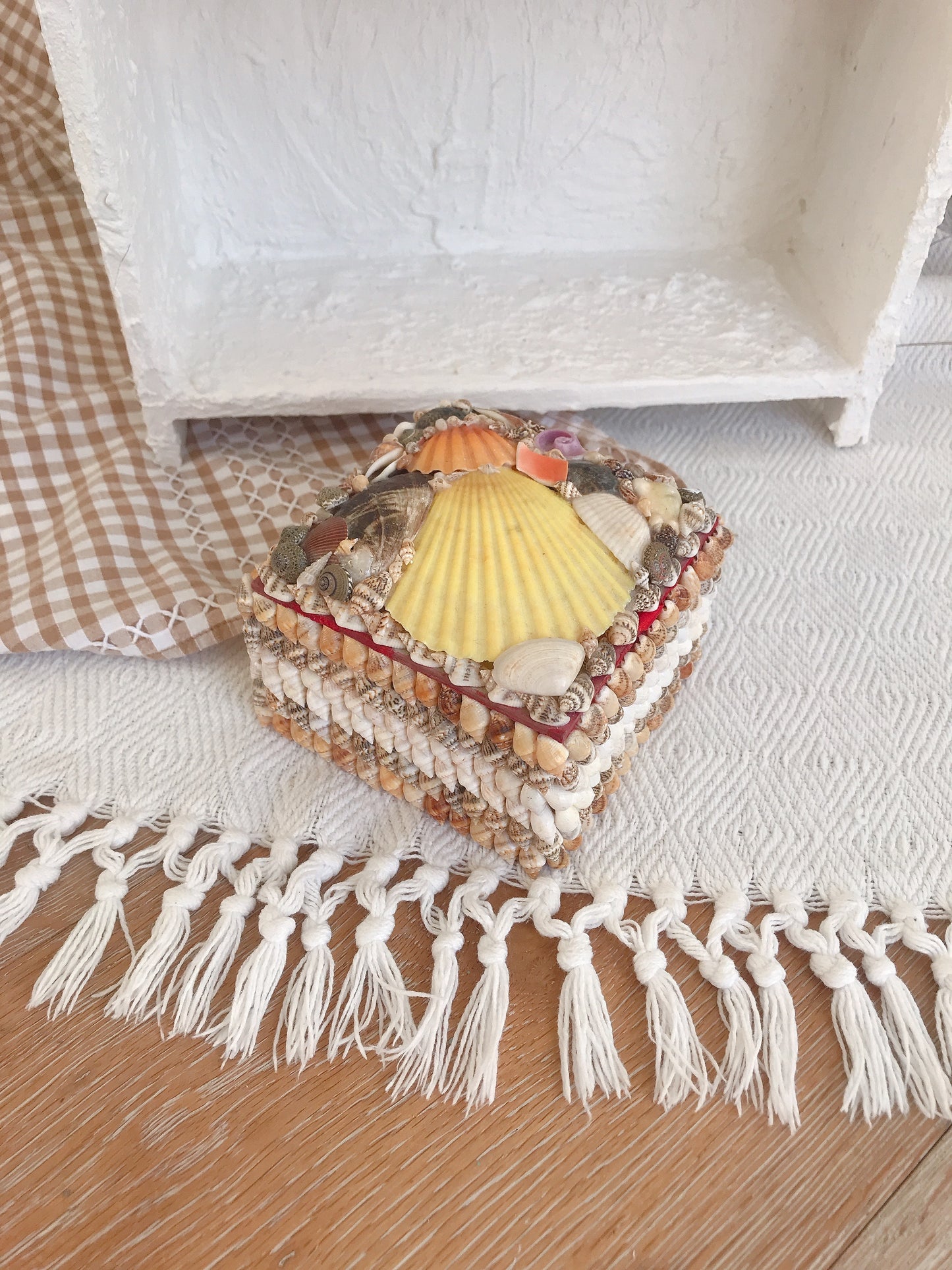 Vintage Shell Rectangle Trinket Box
