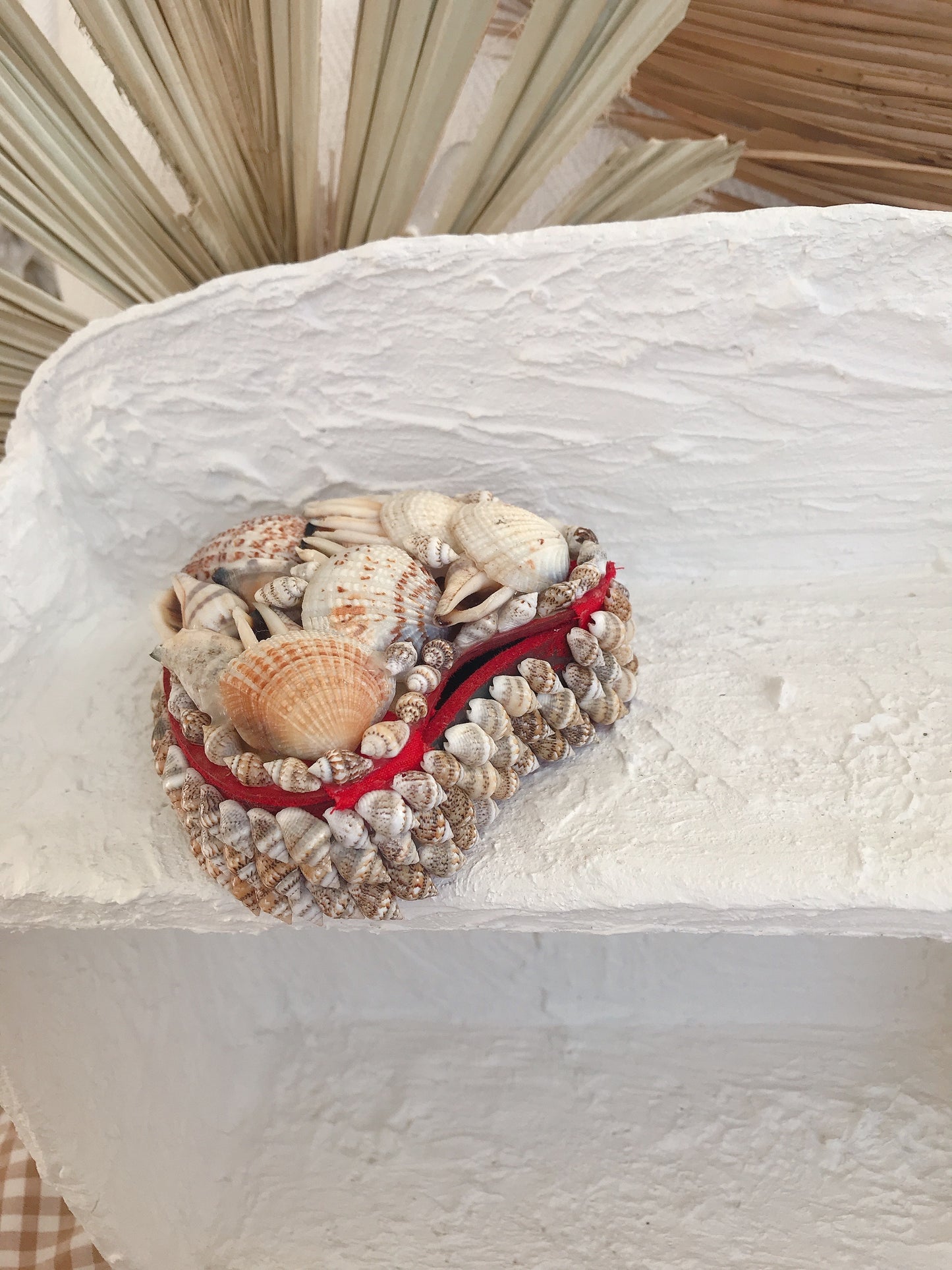 Vintage Love Heart Shell Jewel Box