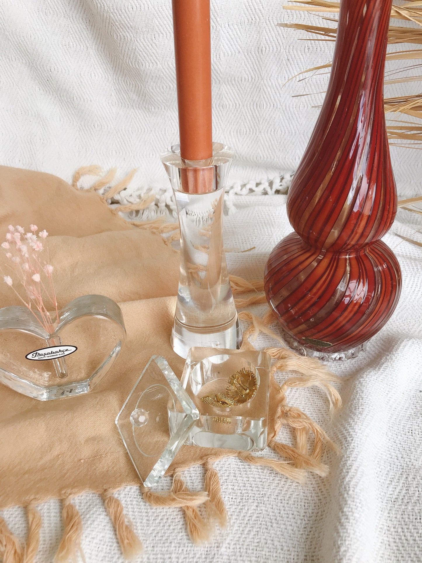 Vintage Glass Trinket Box