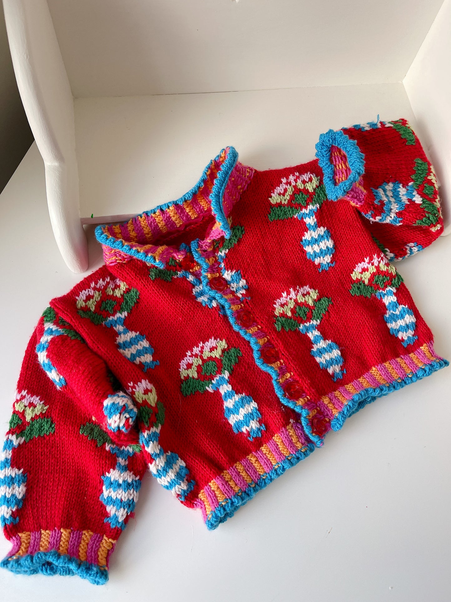 Handknitted Stunning Baby Cardigan -12-18months