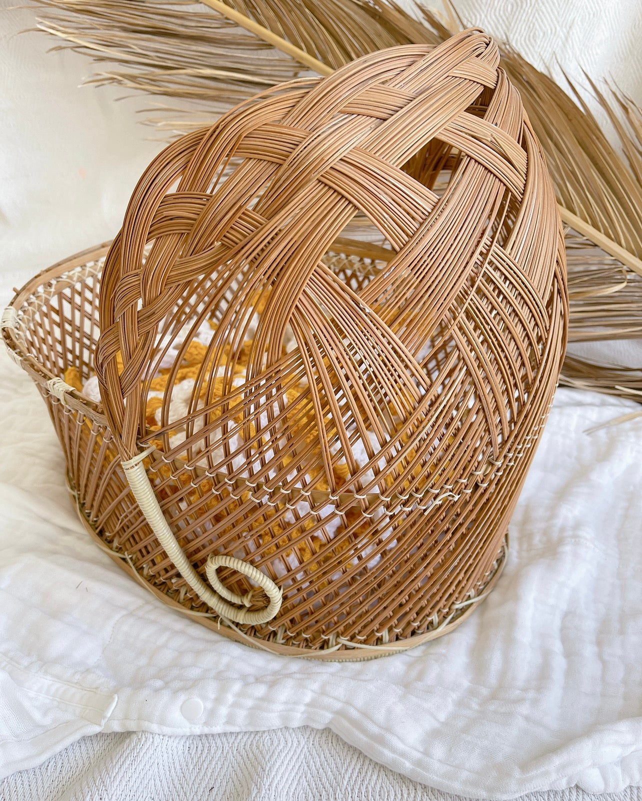 Vintage Rattan Dolls Bed