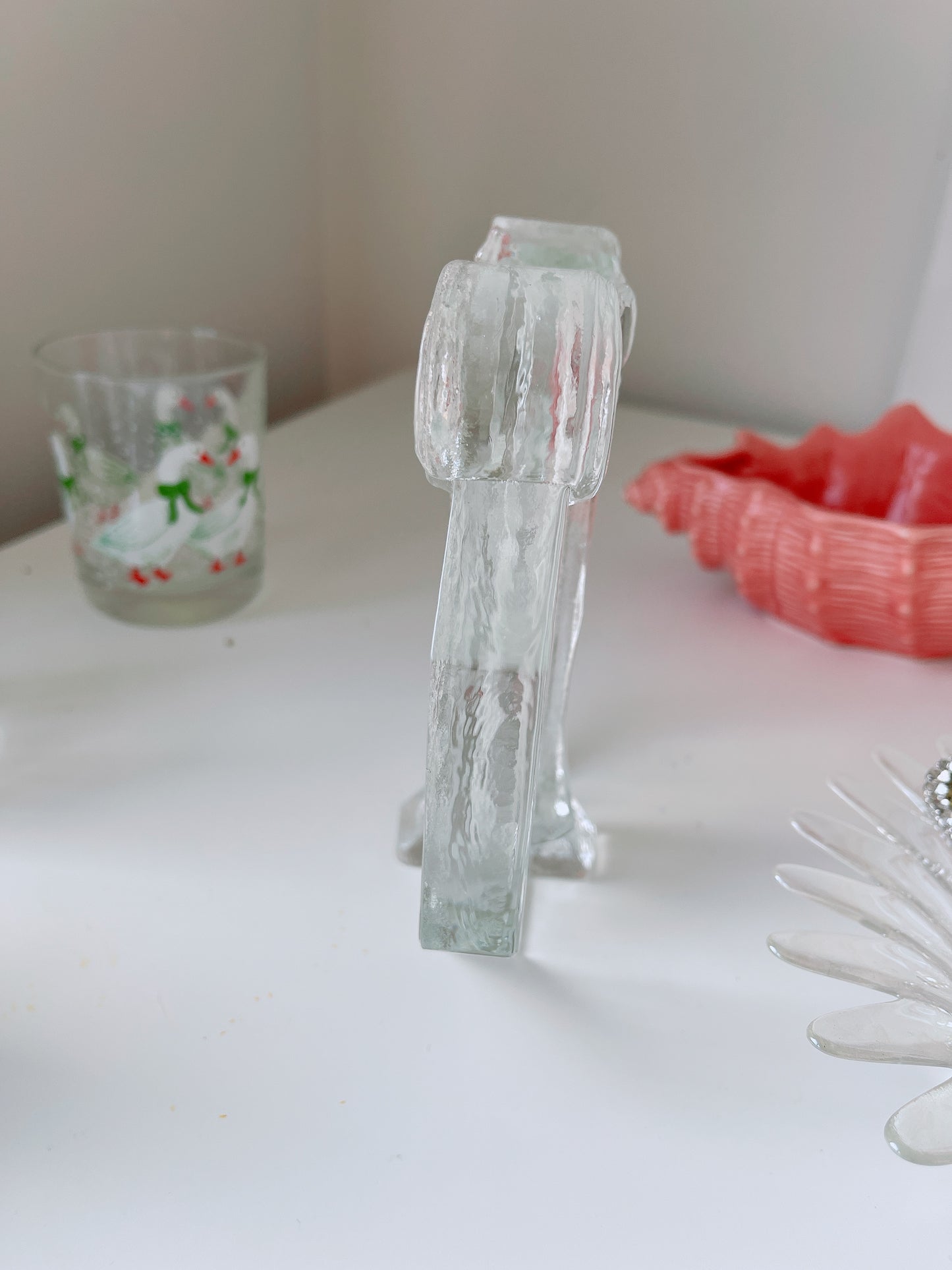 Heavy Vintage Glass Stem Vase