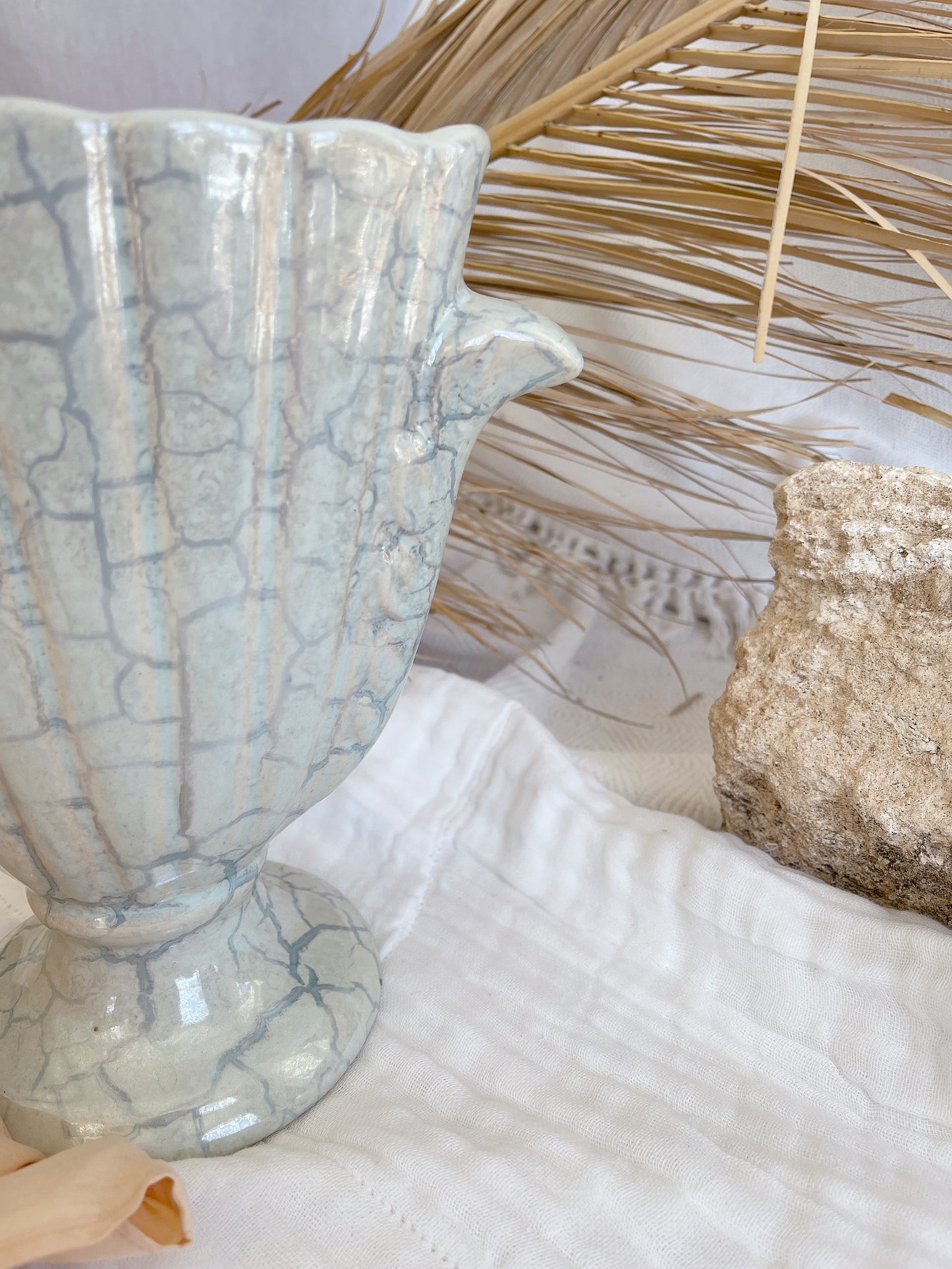 Vintage Pearlescent Pale Blue Vase