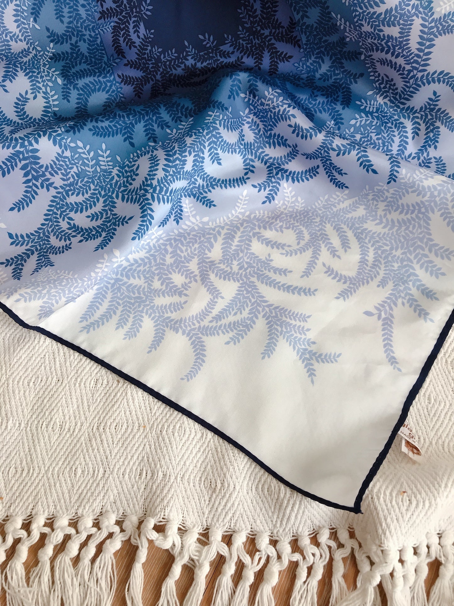 Vintage Blue Flora Scarf