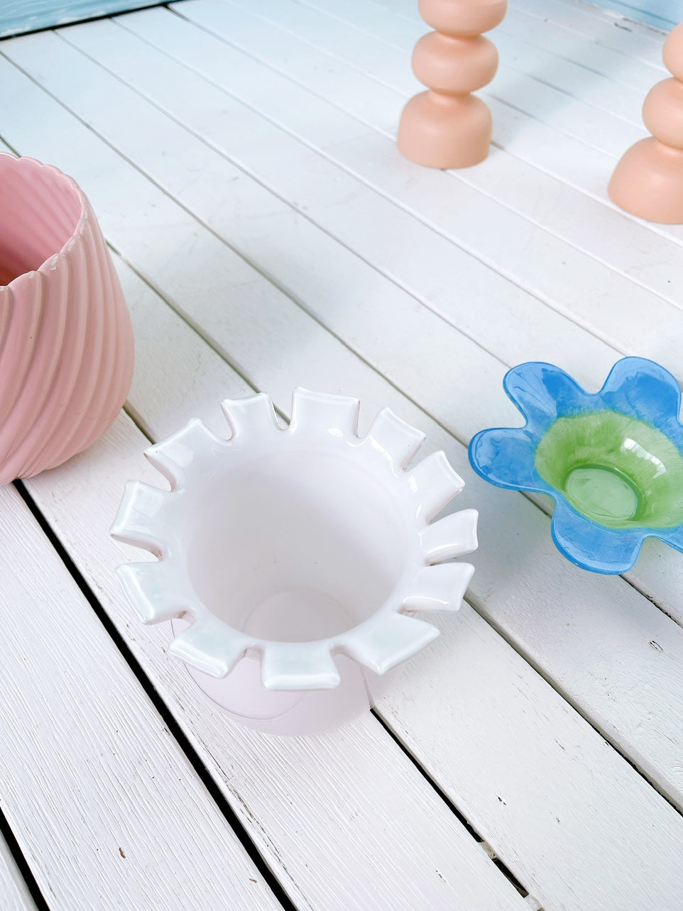 Baby Pink Glass Vase