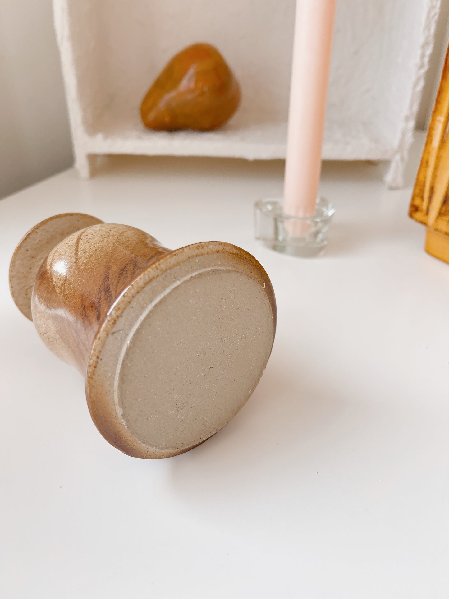 Vintage Potted Ceramic Vase/Candle Holder