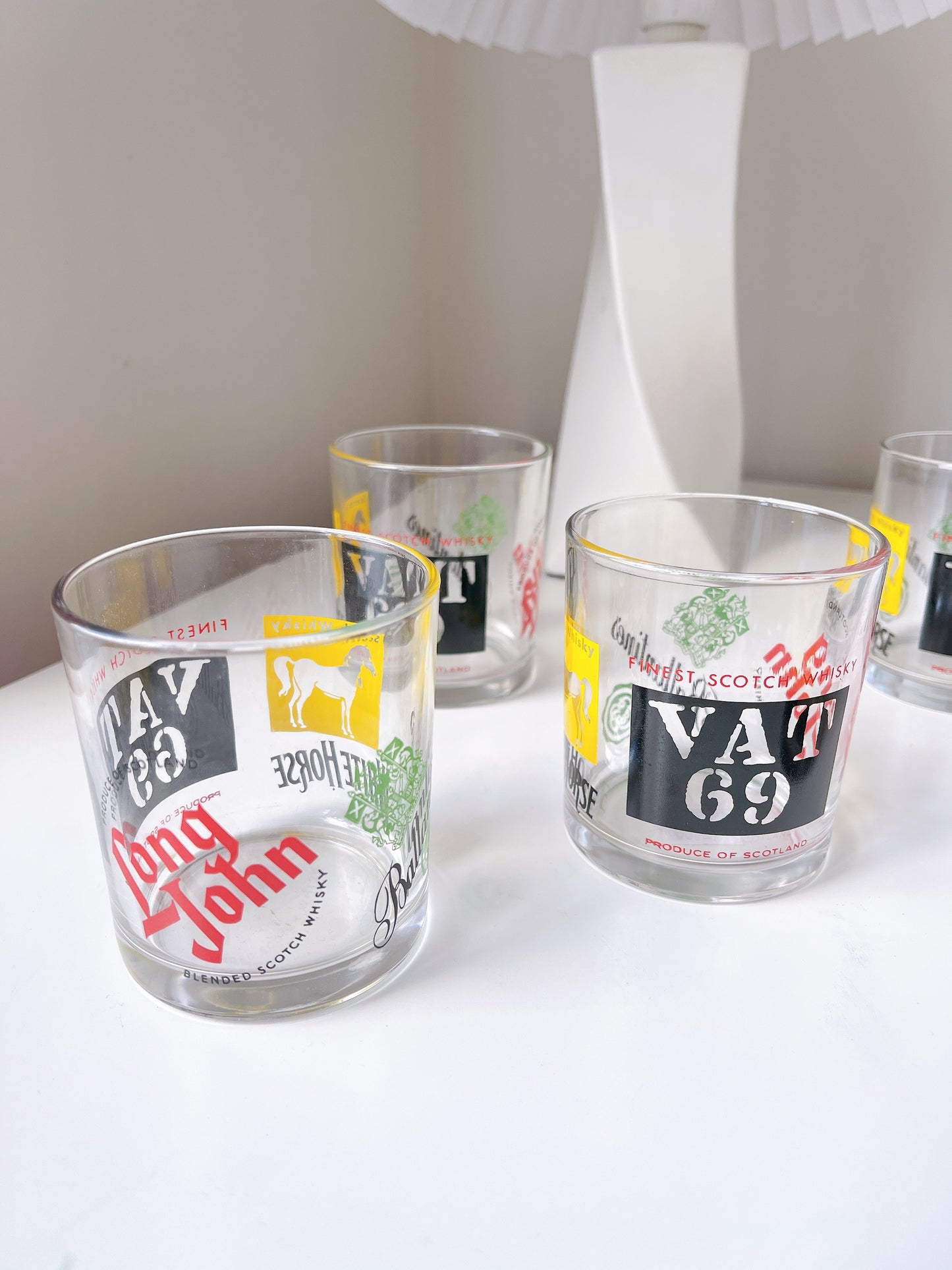 Set 5 Vintage ‘Vat 69’ Whisky Glasses