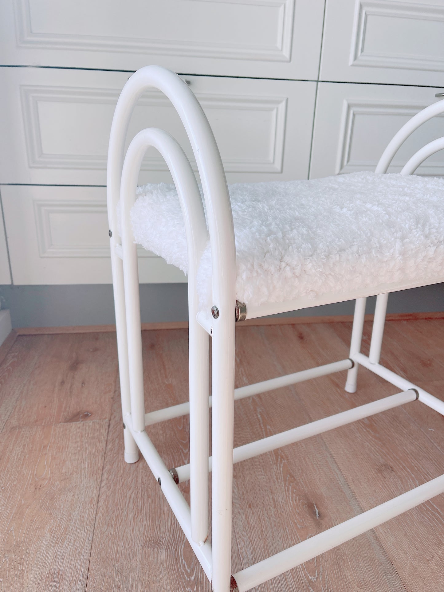 80’s Rainbow Metal & Sheepskin Stool - 2 Available