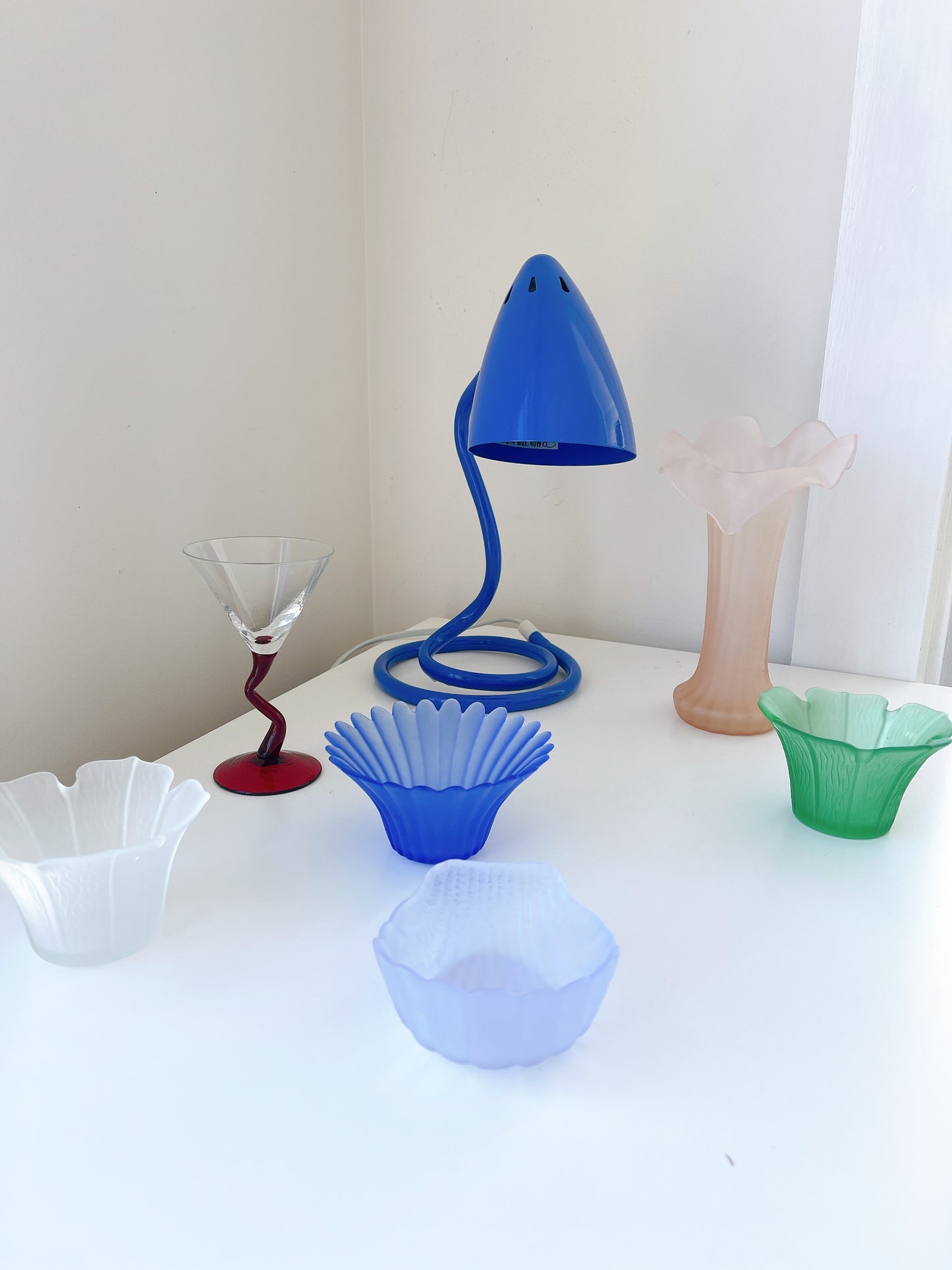 Set 2 Frosted Glass Tea-Light Holders