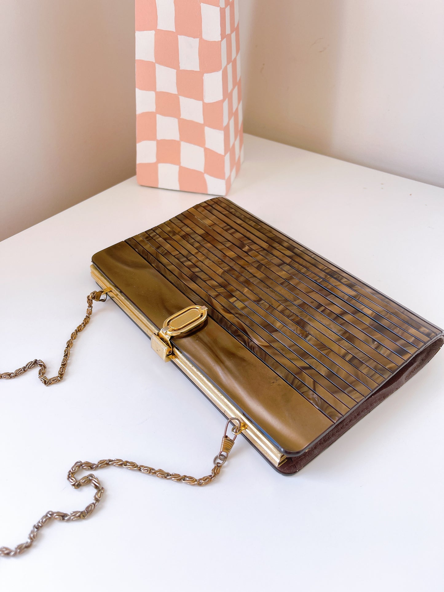 Vintage Lucite Marbled Handbag