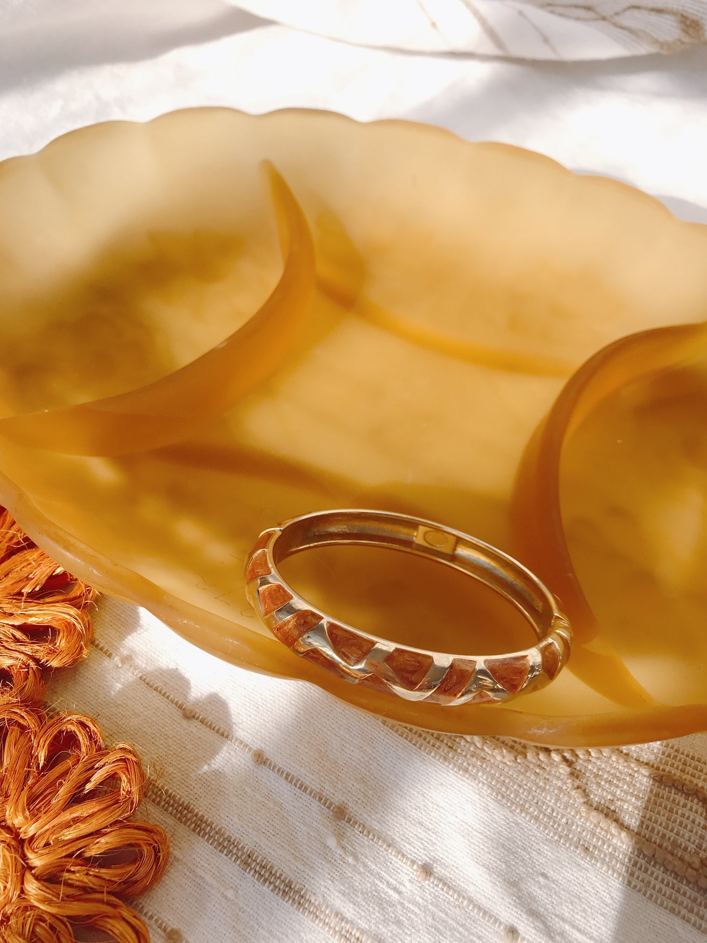 Gold & Camel Clasp Bangle
