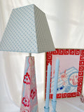 Handpainted Lamp with Vintage Shade