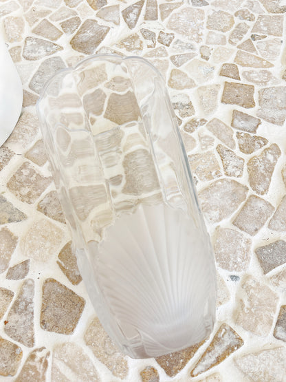 Heavy Glass Vase with Shells