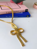 Vintage Bow Gold Necklace